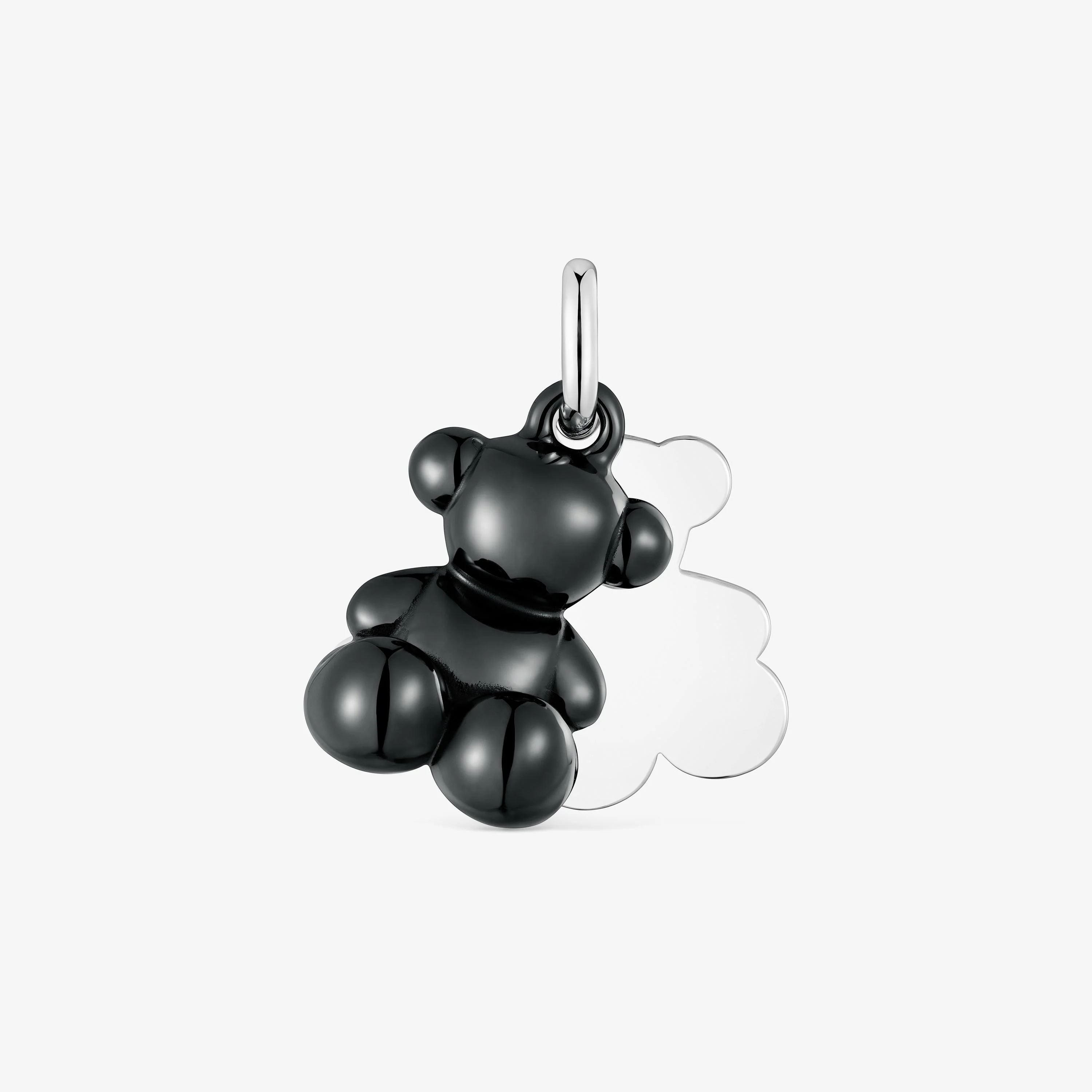 Silver and black ceramic double-bear Pendant Bold Bear - 1