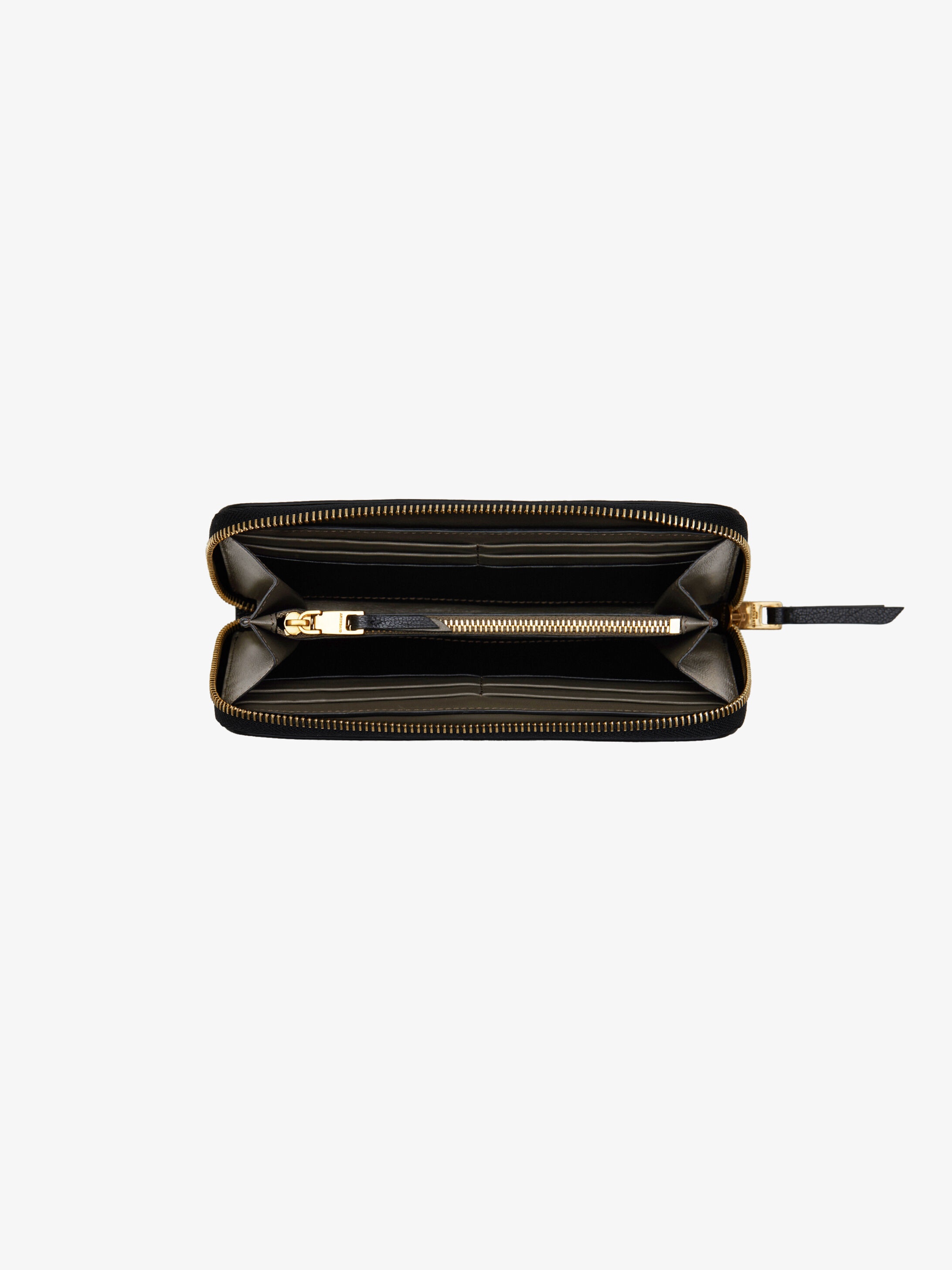 Long GV3 zipped wallet in leather - 4