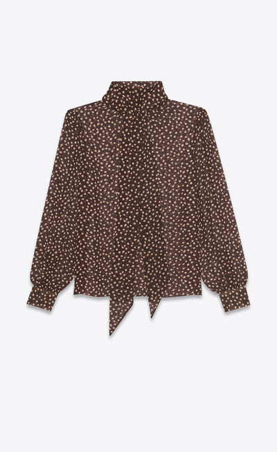 SAINT LAURENT lavallière-neck blouse in dotted silk muslin outlook