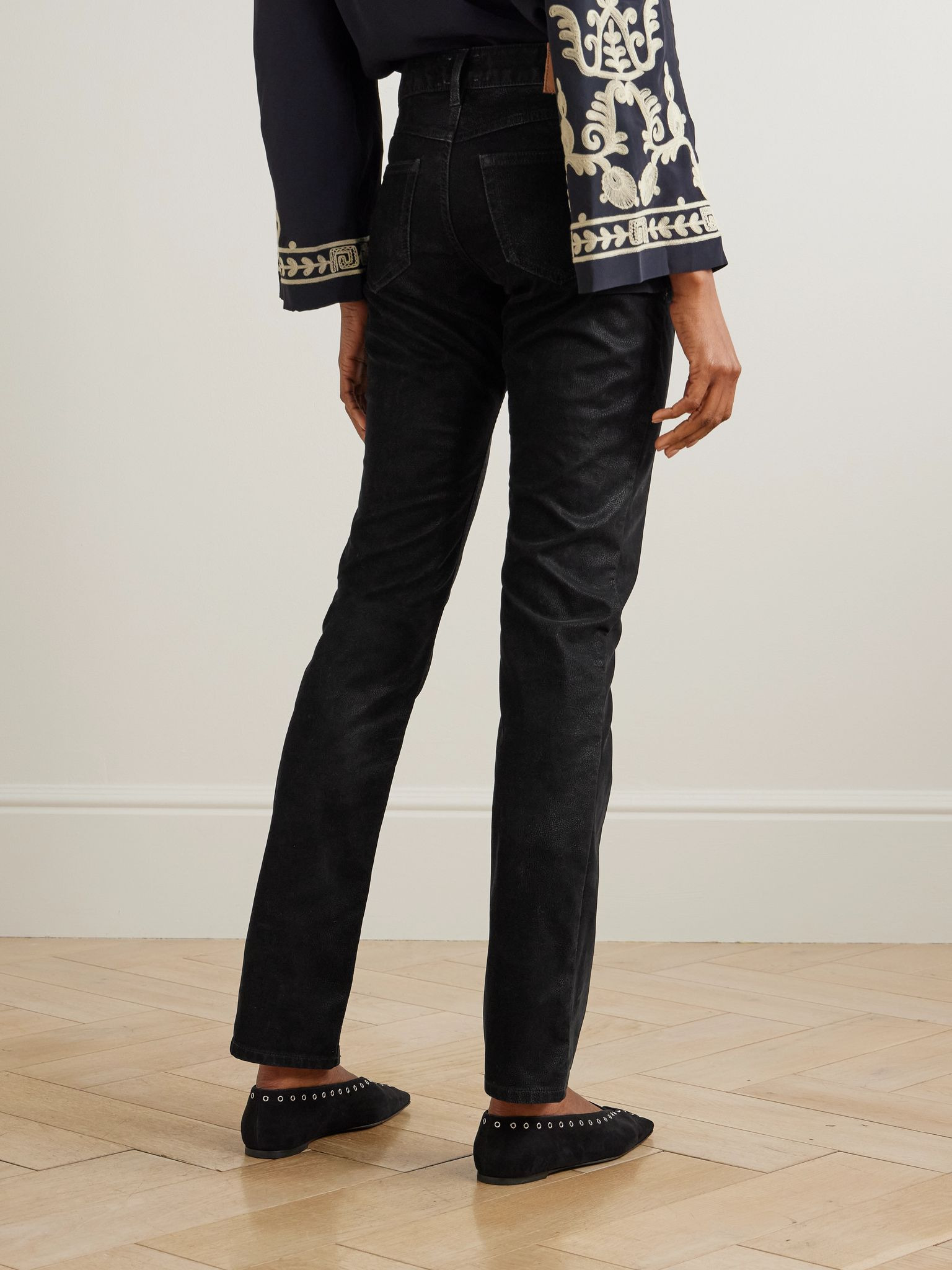 Kelsie coated skinny pants Black - 4