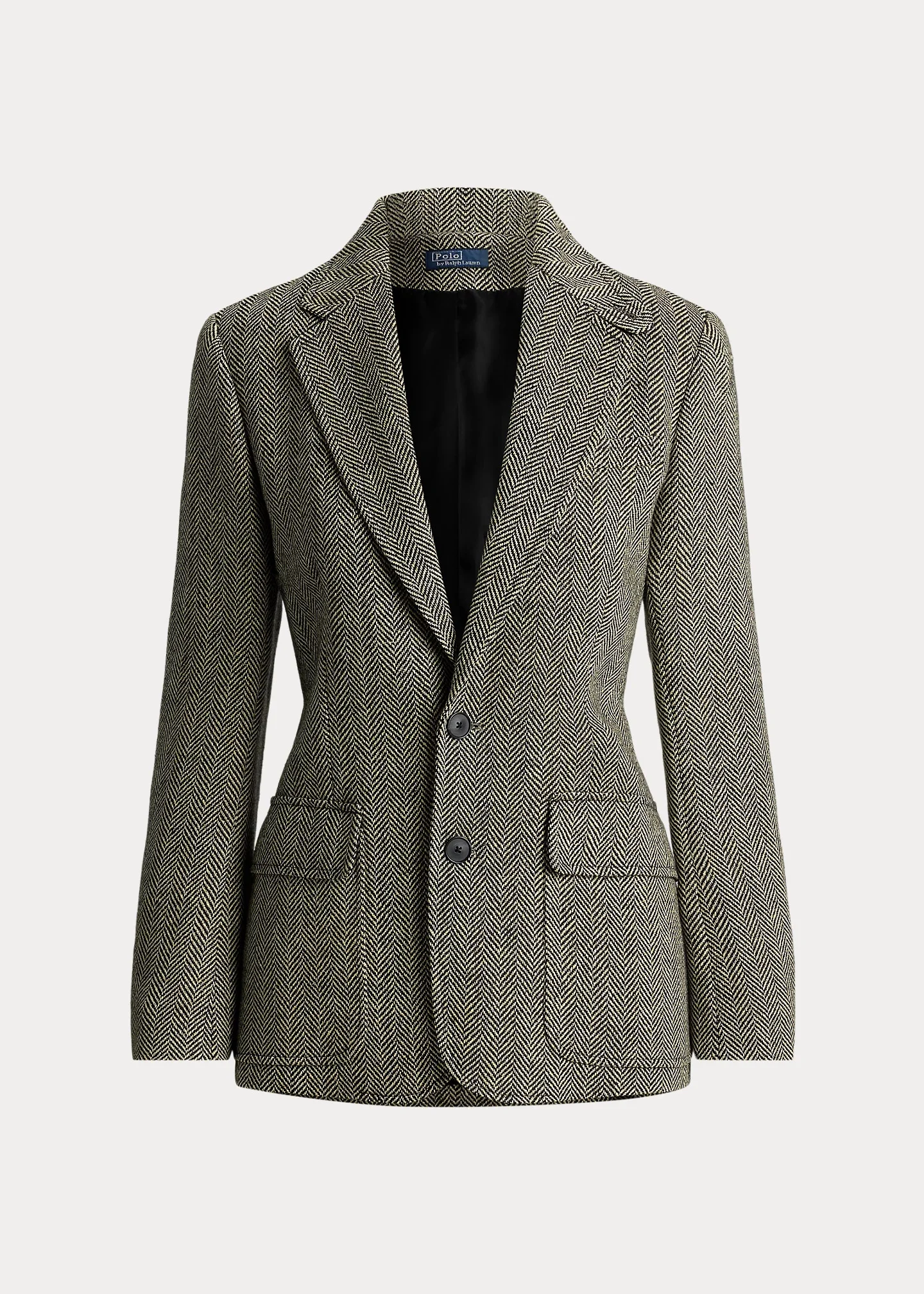 Single-Breasted Herringbone Blazer - 1
