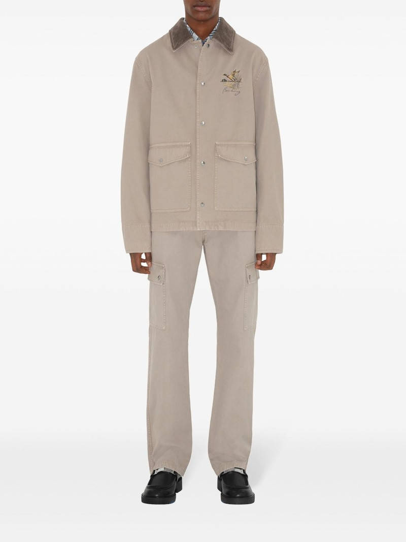 Burberry motif-embroidered shirt jacket outlook