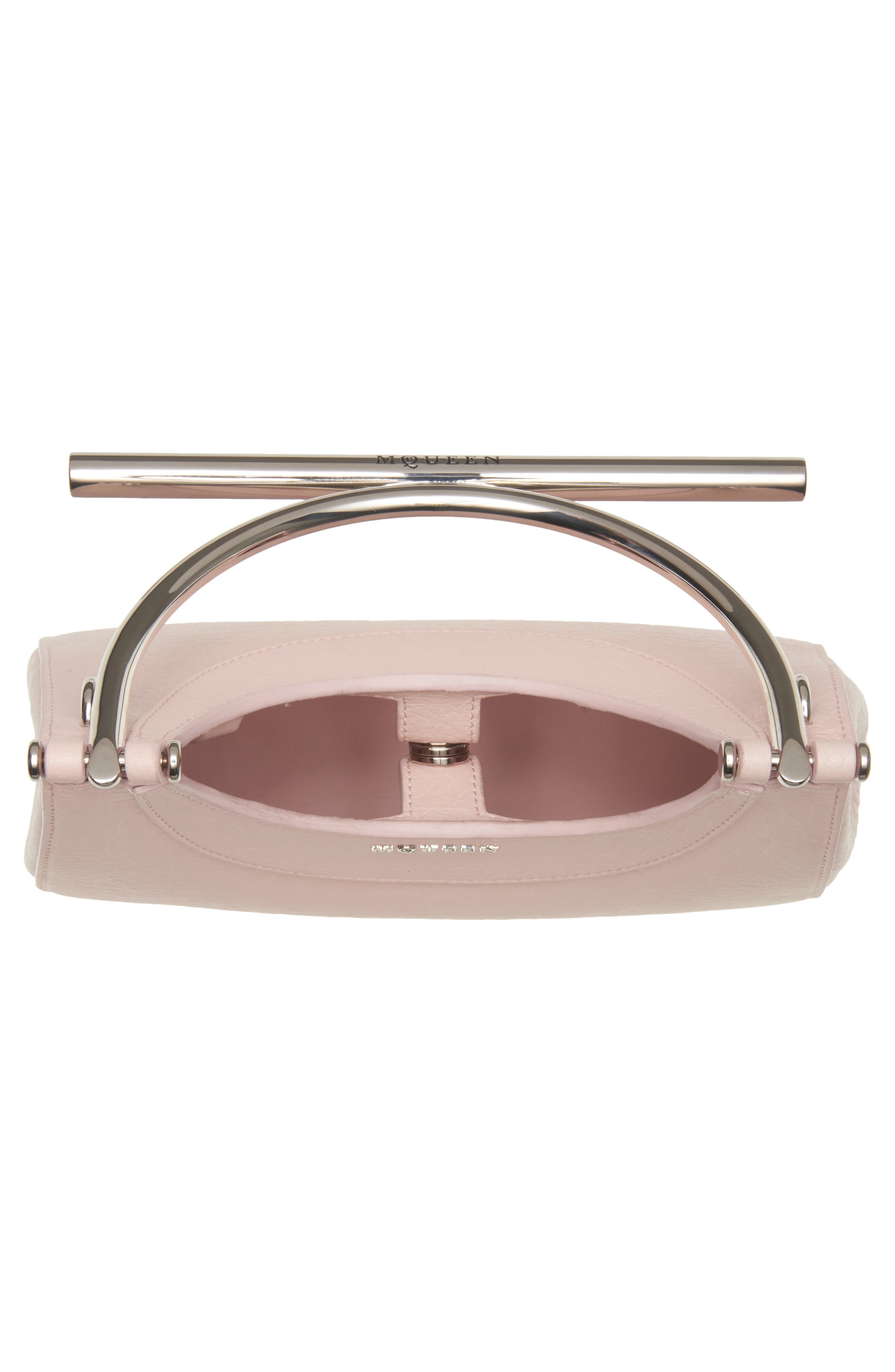 McQueen Mini T-Bar Crossbar Leather Handbag in 9813 Venus Pink/Silver at Nordstrom - 5