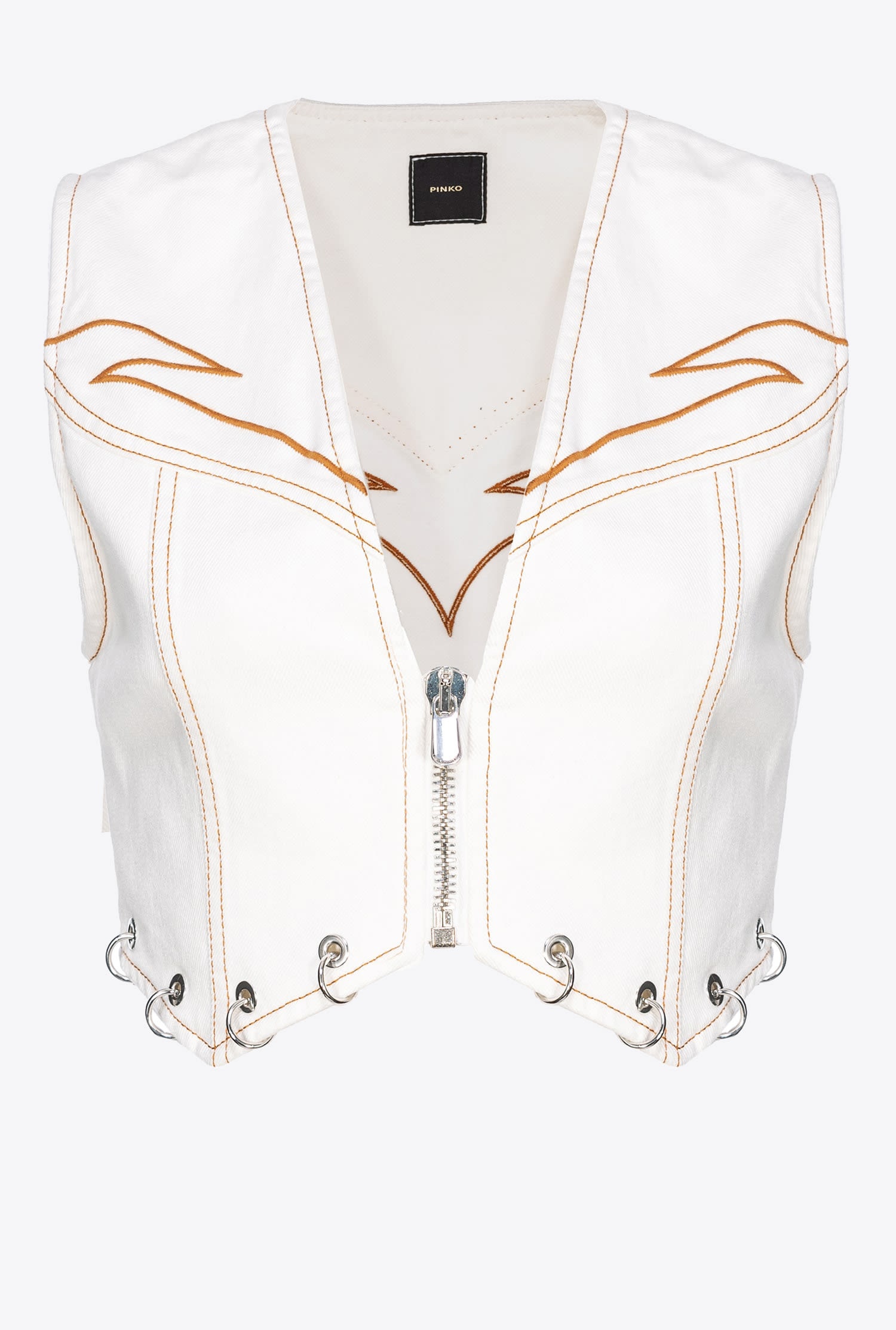 VEST WITH CONTRASTING EMBROIDERY - 1
