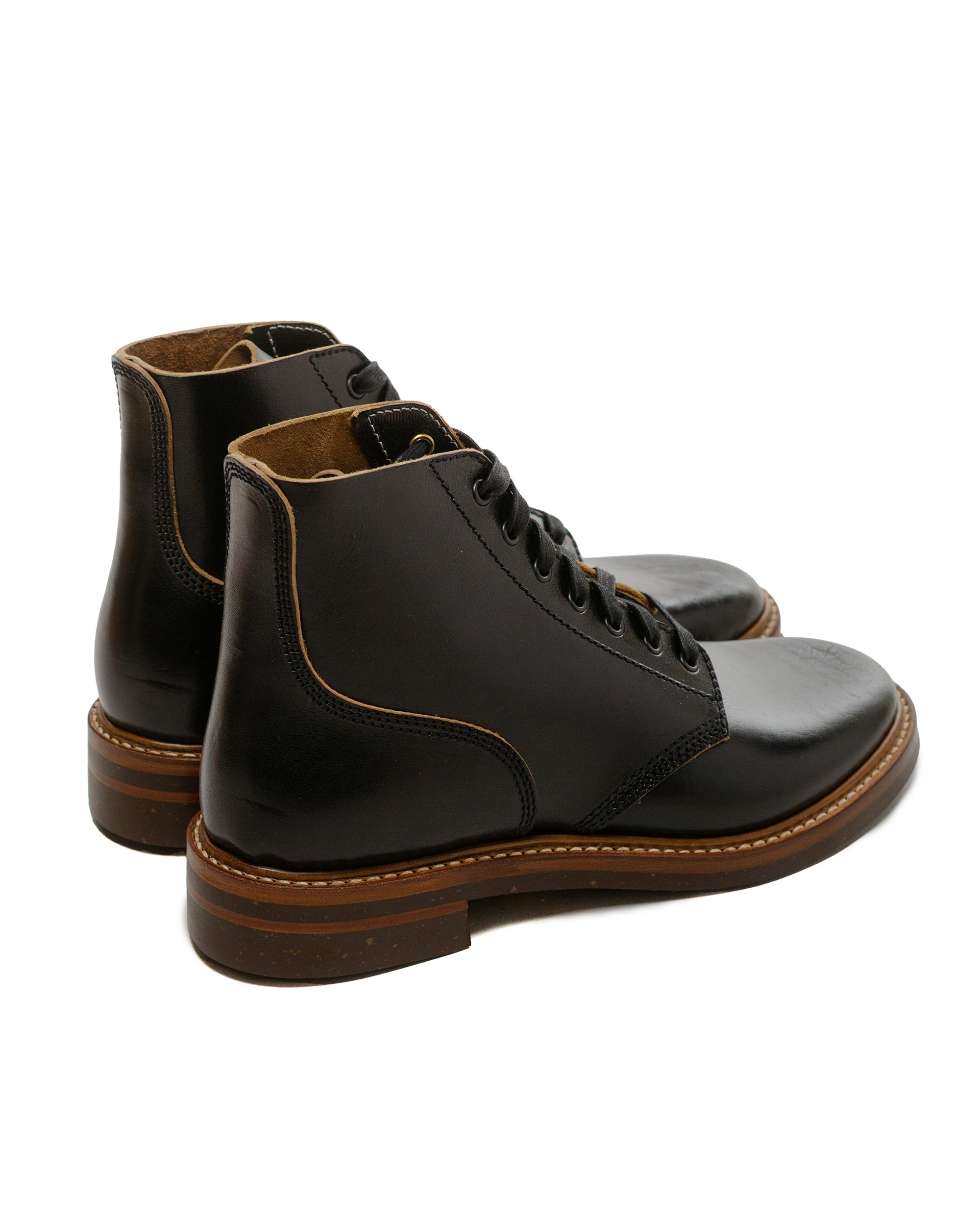 M-43 Service Shoes Shinki Hikaku Black/Tea-Core Horsebutt - 3