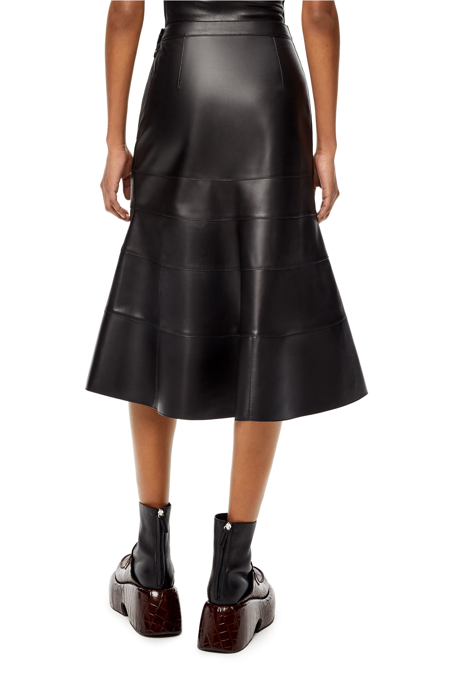 Godet skirt in nappa - 4