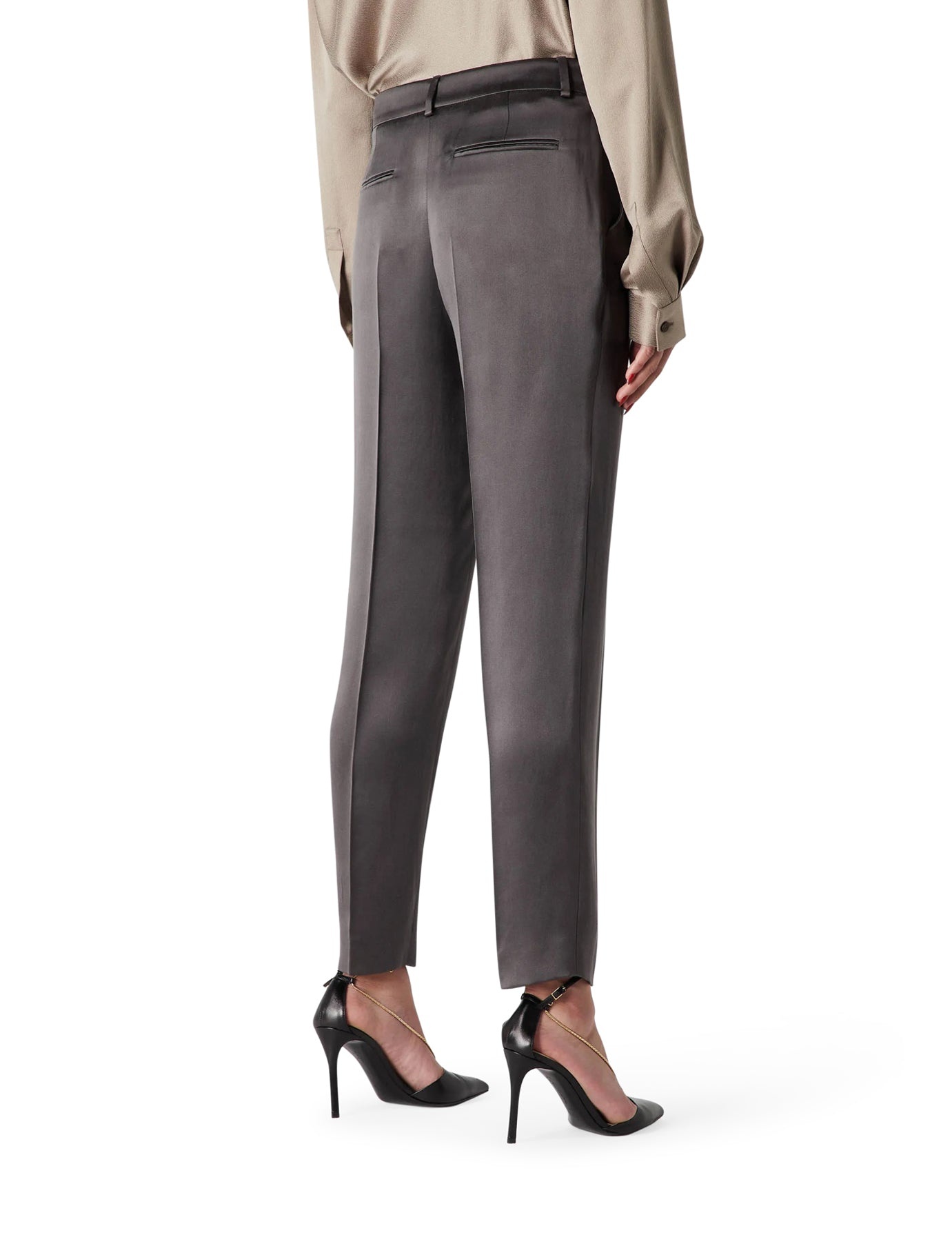 STRAIGHT TROUSERS IN WASHED SILK - 4