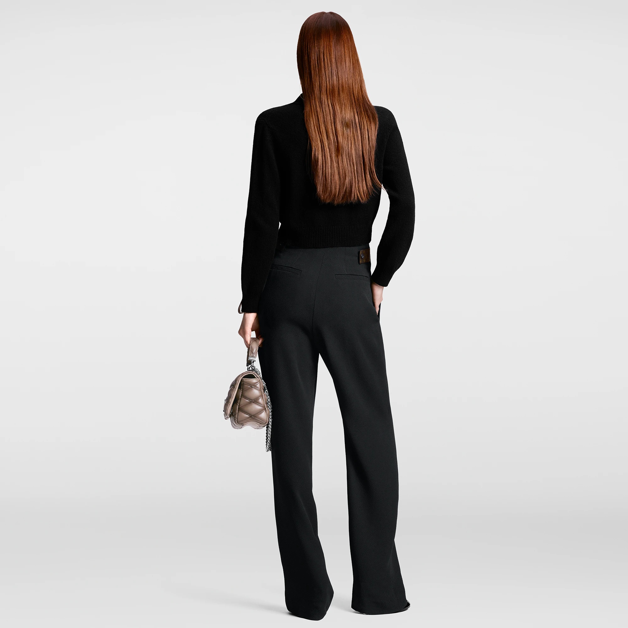 Crepe Fitted High Waist Pants - 3