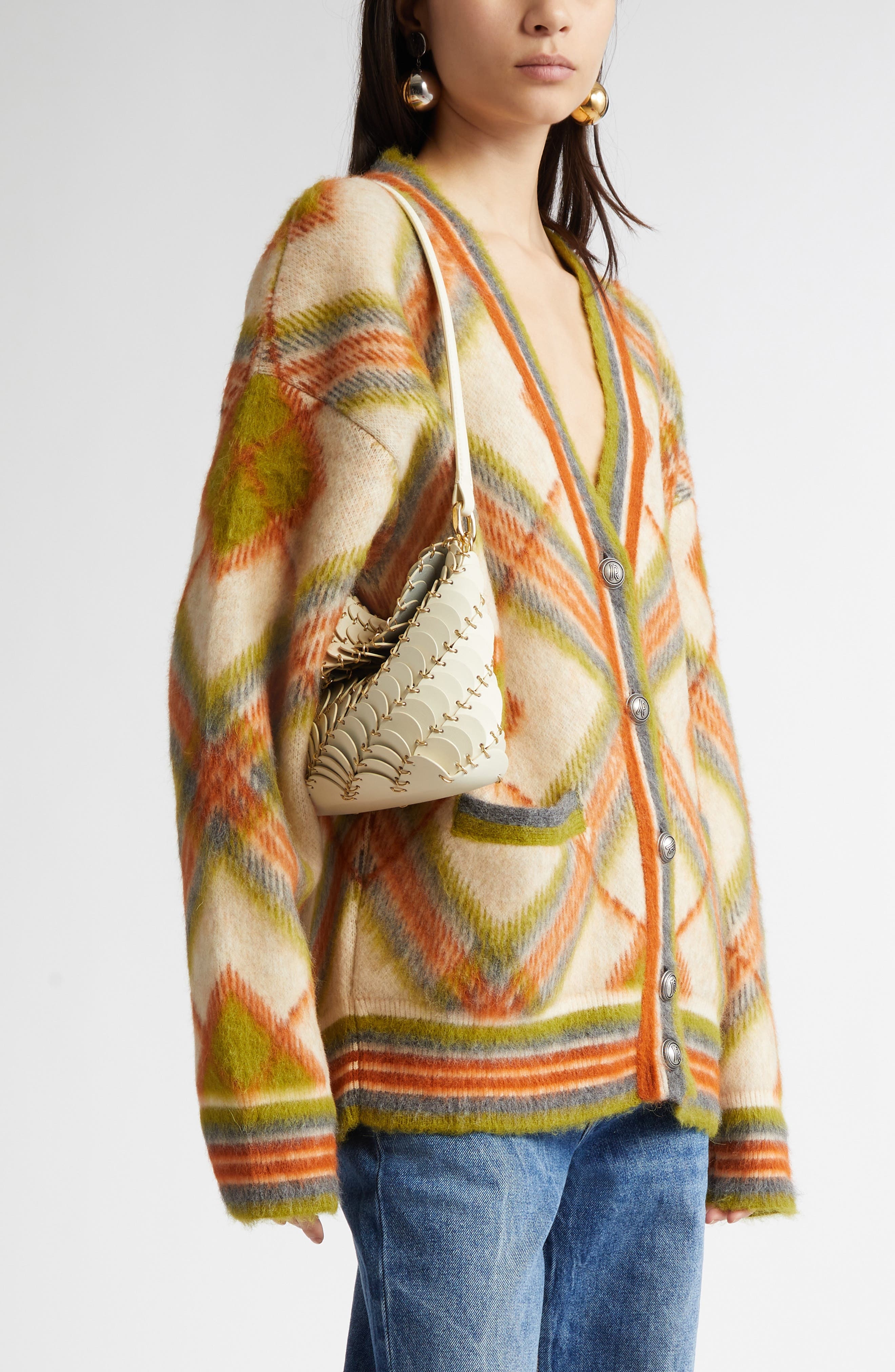 Rabanne Sac Leather Hobo Bag in Cream /Gold at Nordstrom - 2