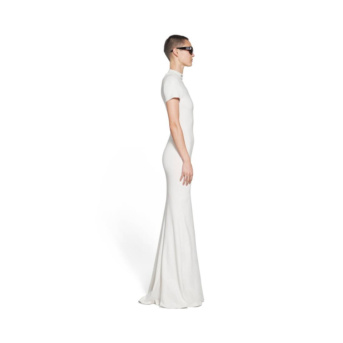 BALENCIAGA Women's T-shirt Maxi Dress in White | REVERSIBLE