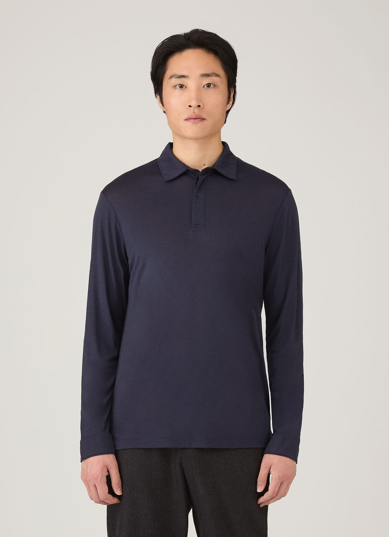 Long Sleeve Ultra‑Fine Merino Polo Shirt 2