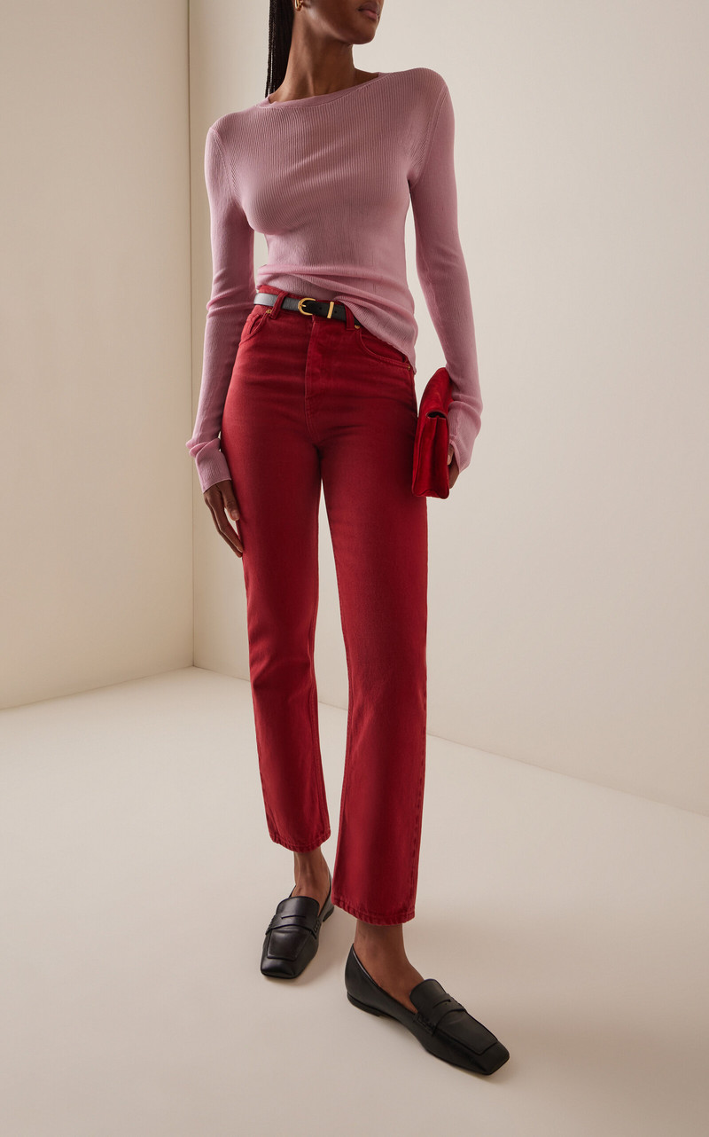 TOVE Senna Rigid High-Rise Straight-Leg Jeans red outlook