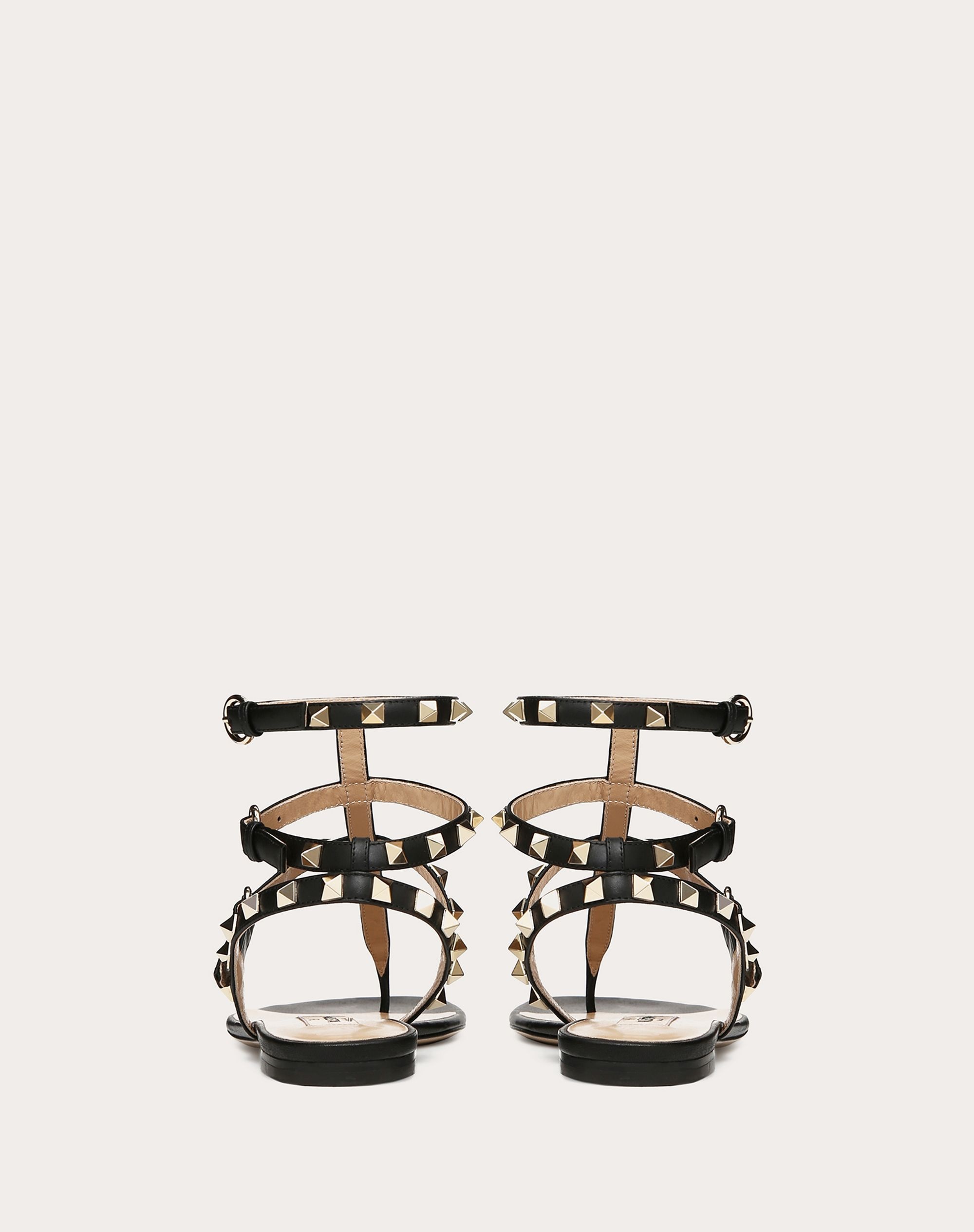Rockstud Calfskin Flat Flip-Flop Sandal - 3