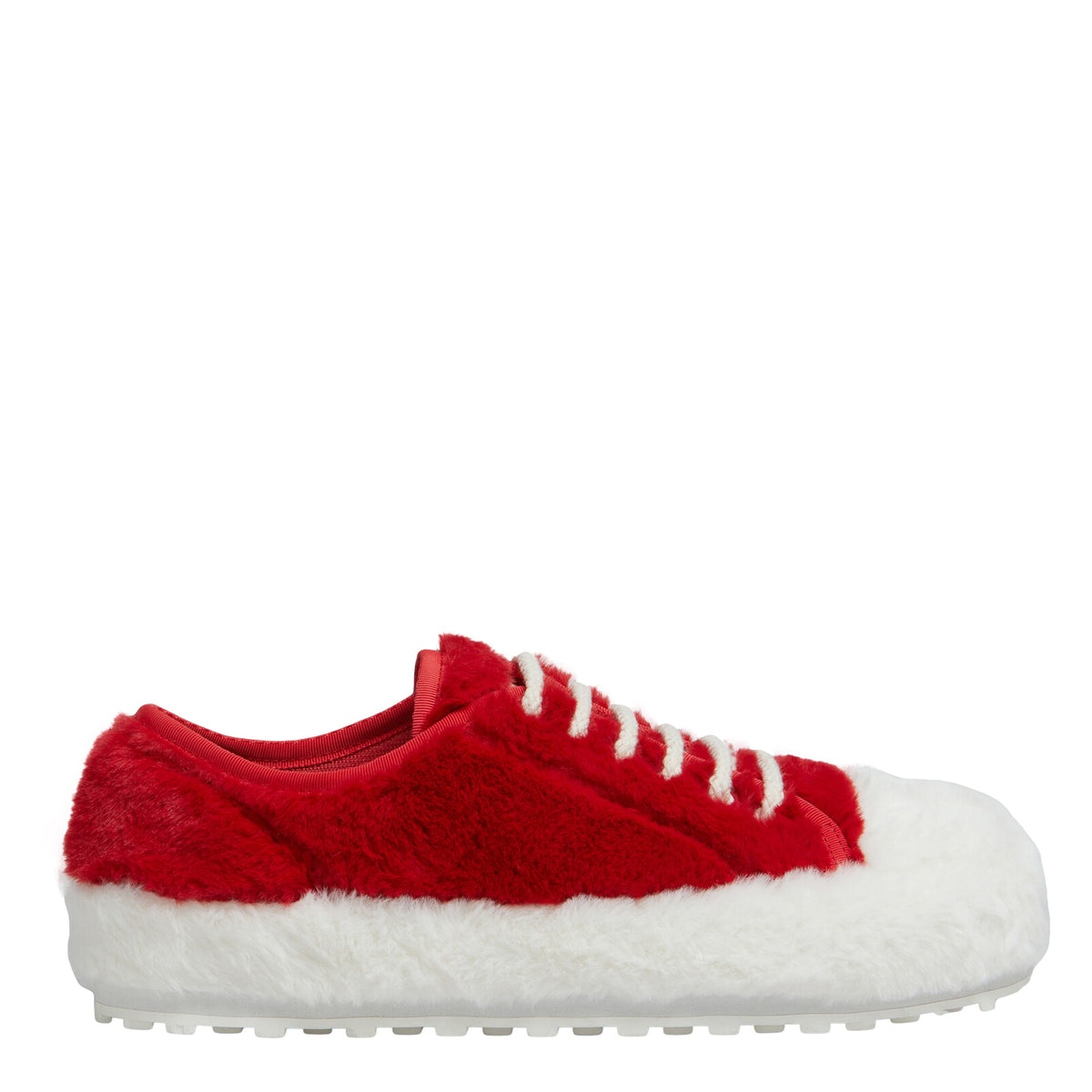 WOMEN'S FLUFFY SNEAKERS (RED/WHITE) - 1