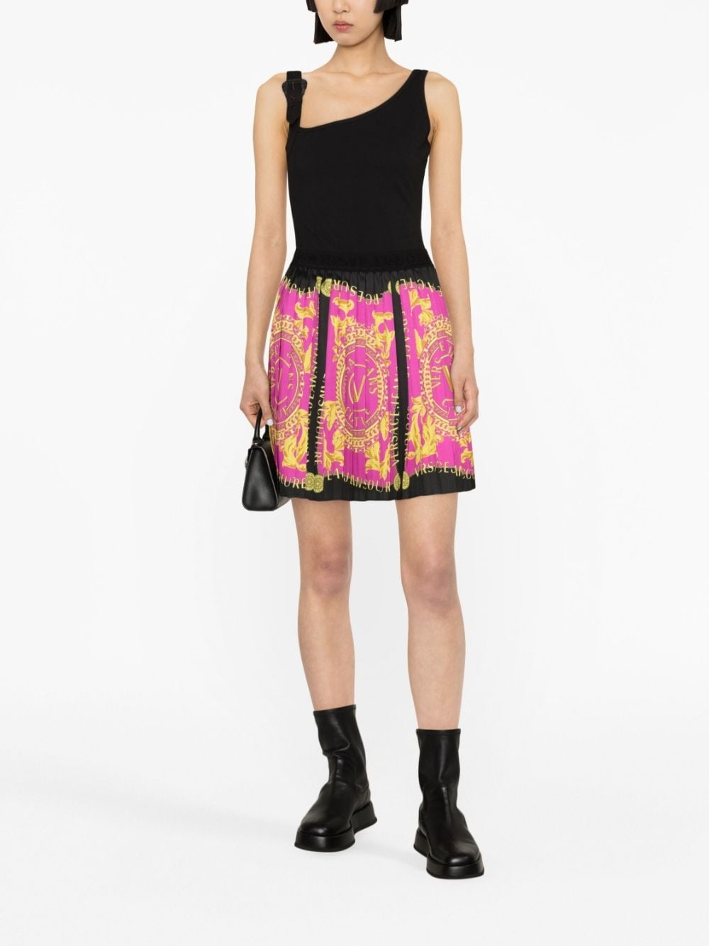 Logo Couture pleated miniskirt - 2