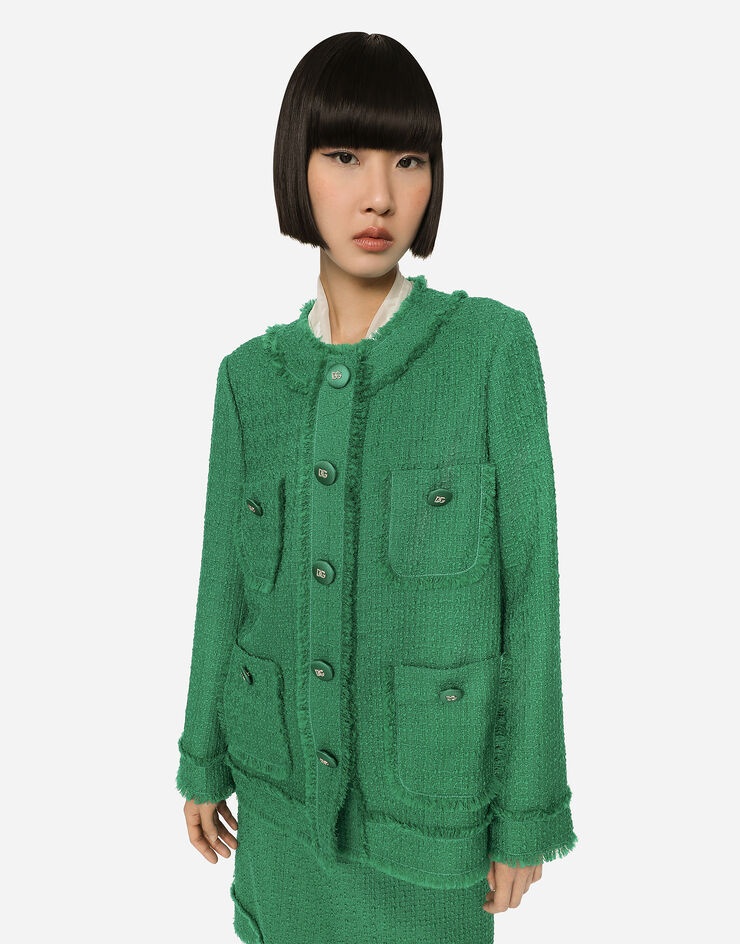 Single-breasted raschel tweed jacket - 4