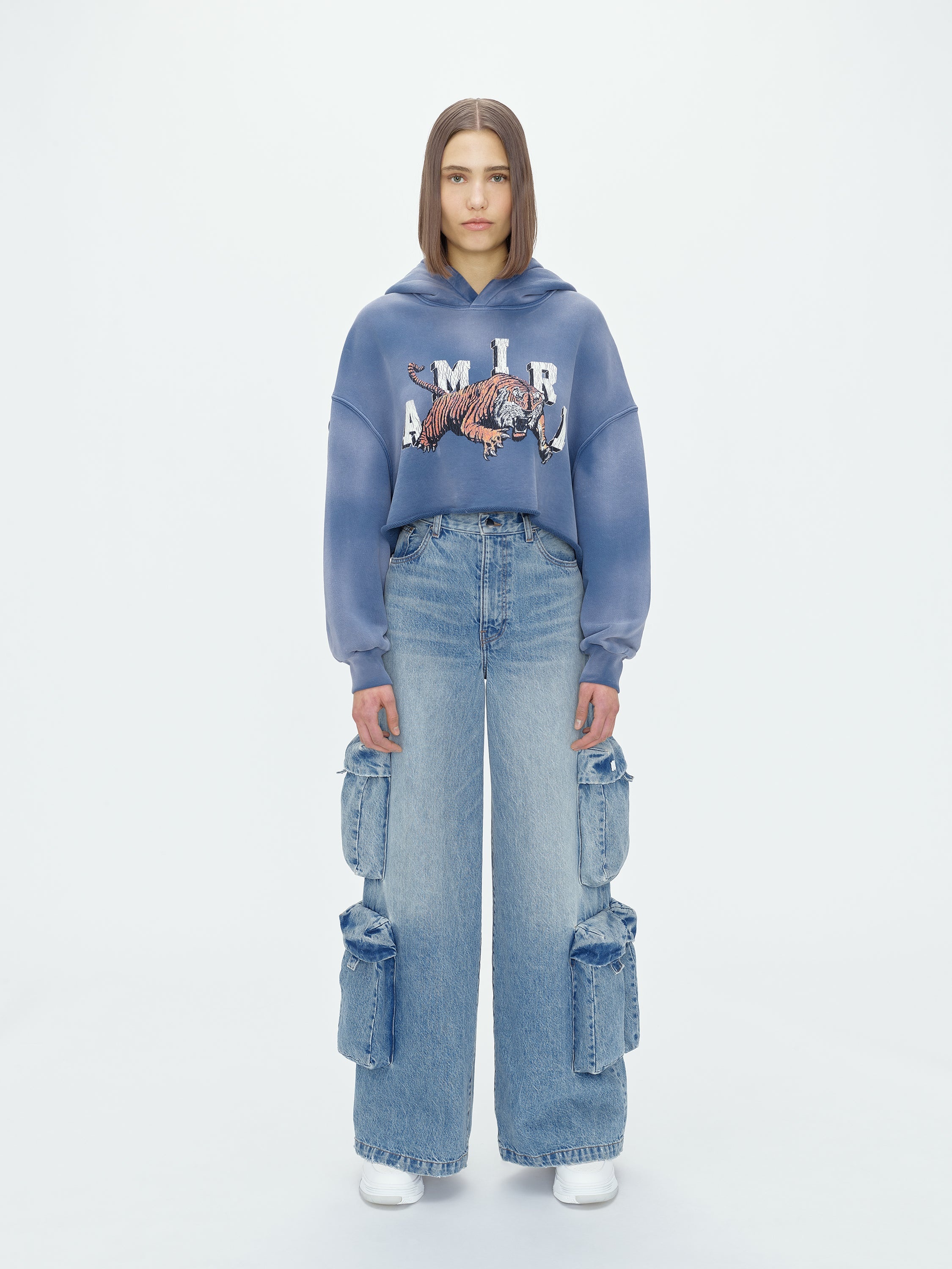 VINTAGE CROPPED TIGER HOODIE - 2