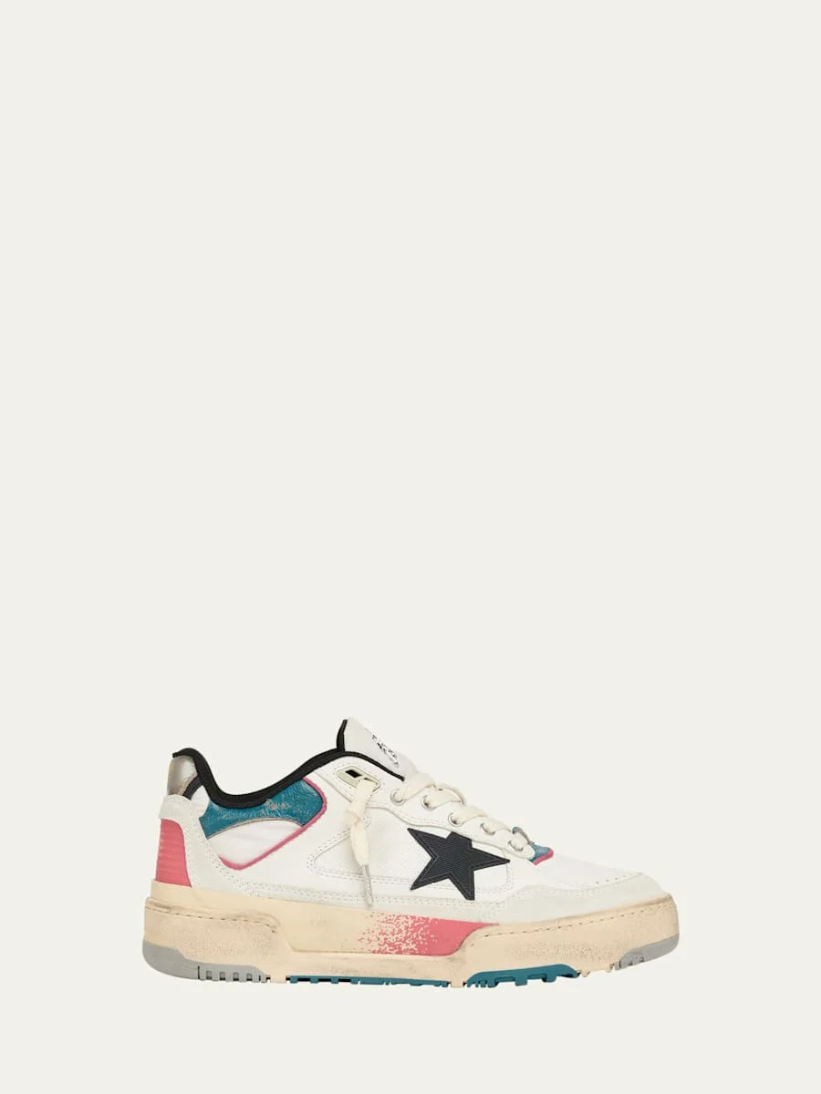 Men’s Forty2 Leather and Suede Low-Top Sneakers - 1