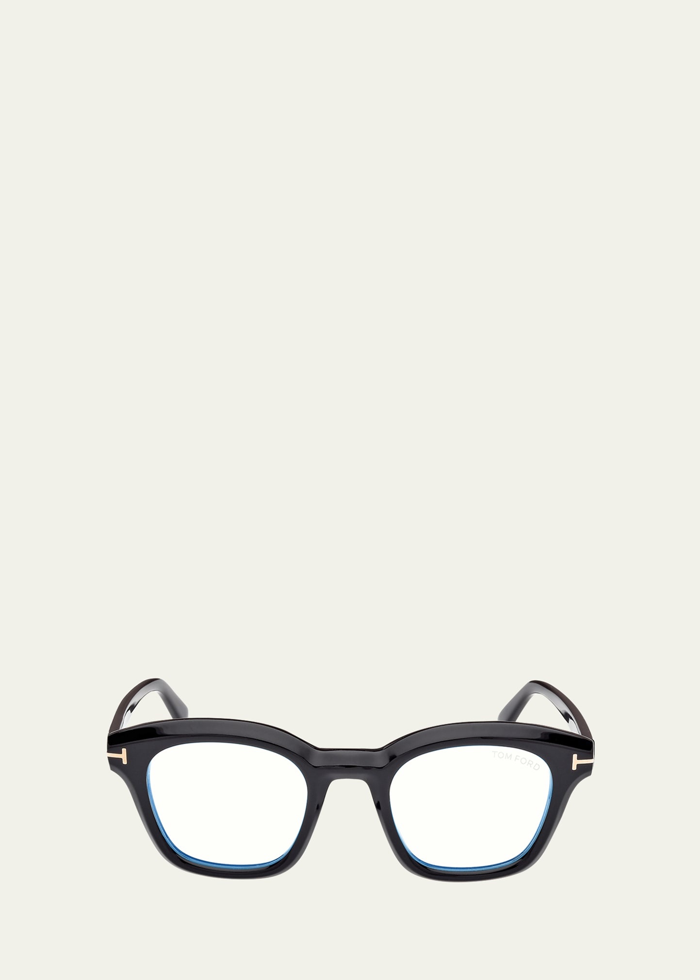 Men's Acetate Blue Blocking Square Glasses - 1