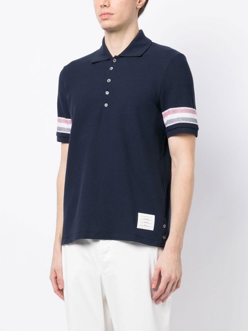 chest logo-patch polo shirt - 3