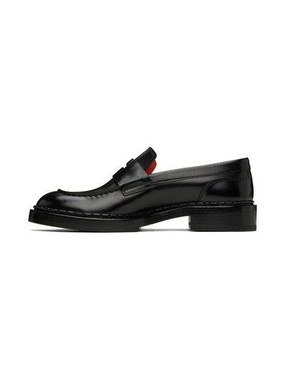 Santoni Black Leather Loafers outlook