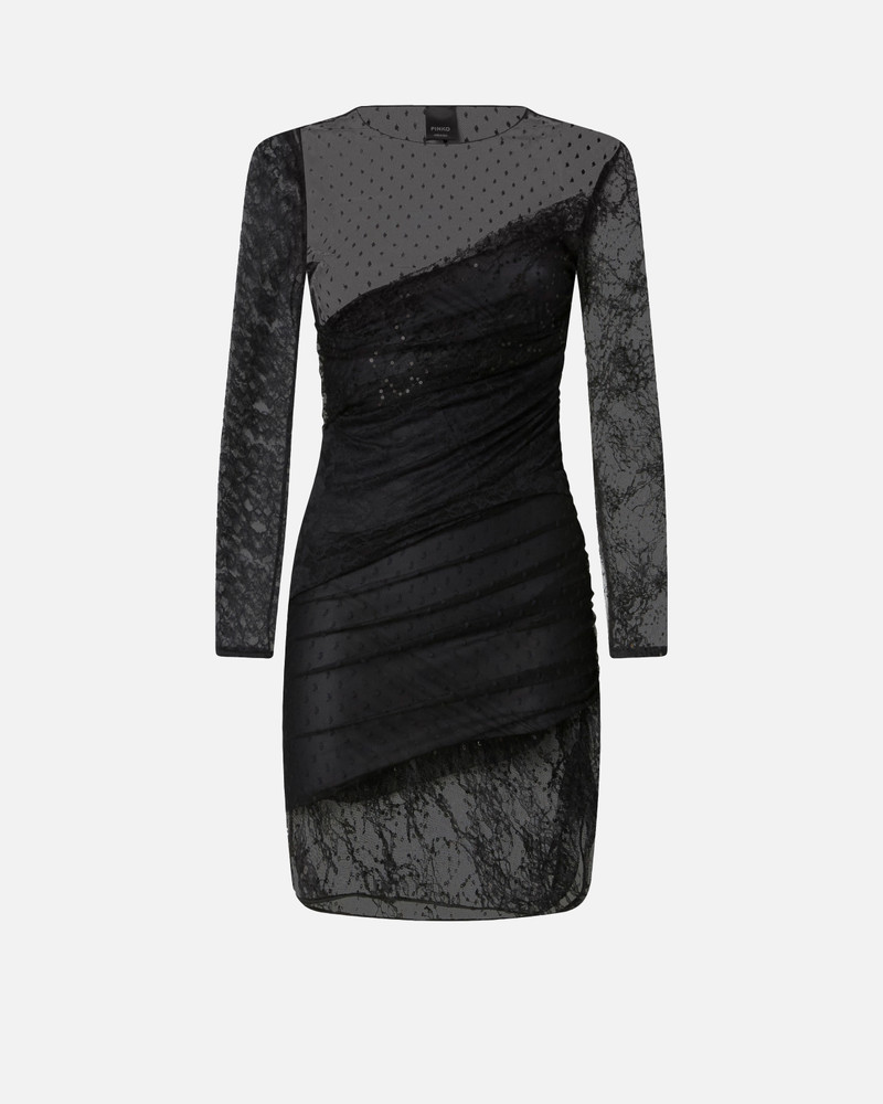 PATCHWORK-EFFECT LACE DRESS 1