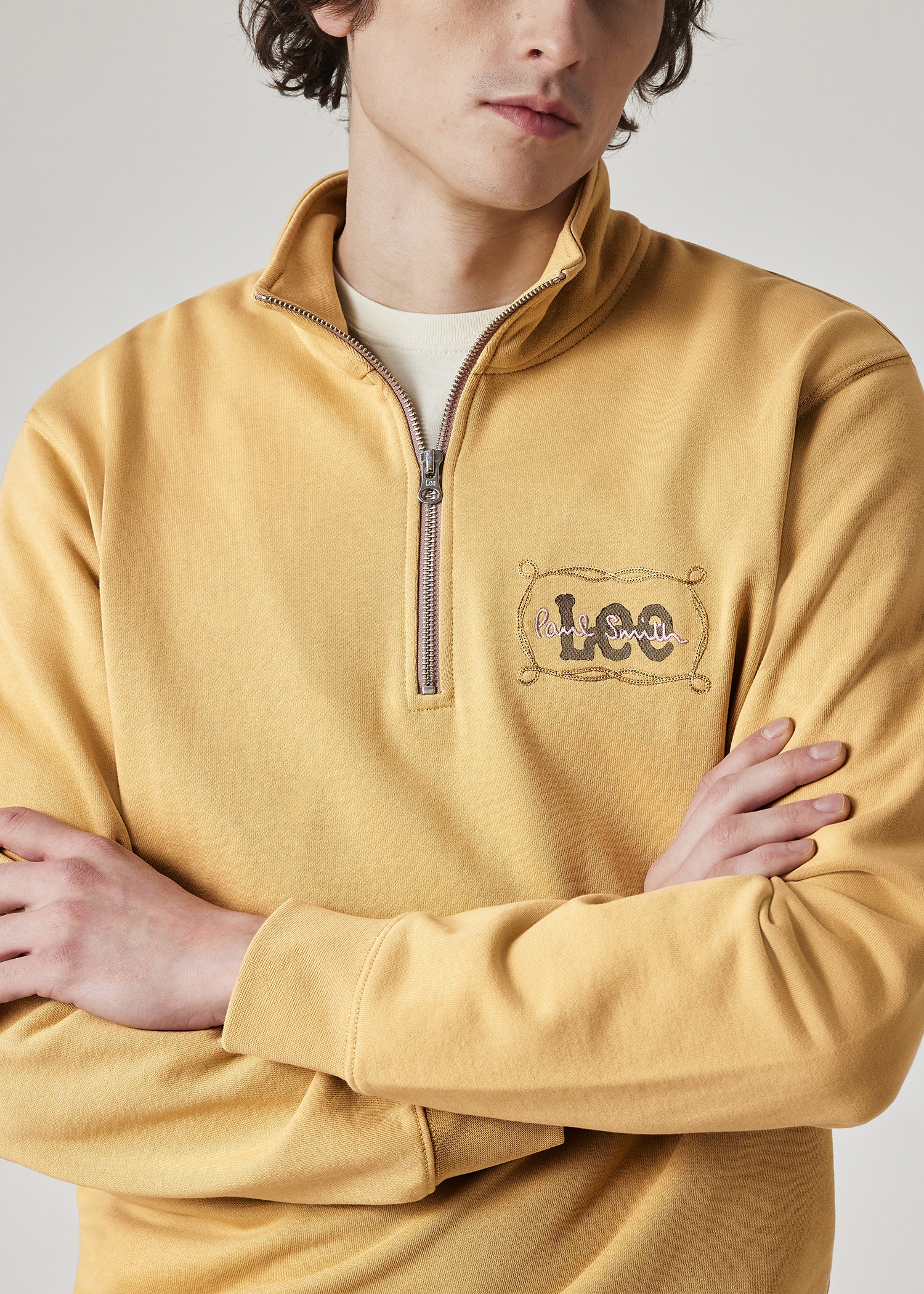 Paul Smith + Lee® Ochre Quarter Zip Sweatshirt - 5