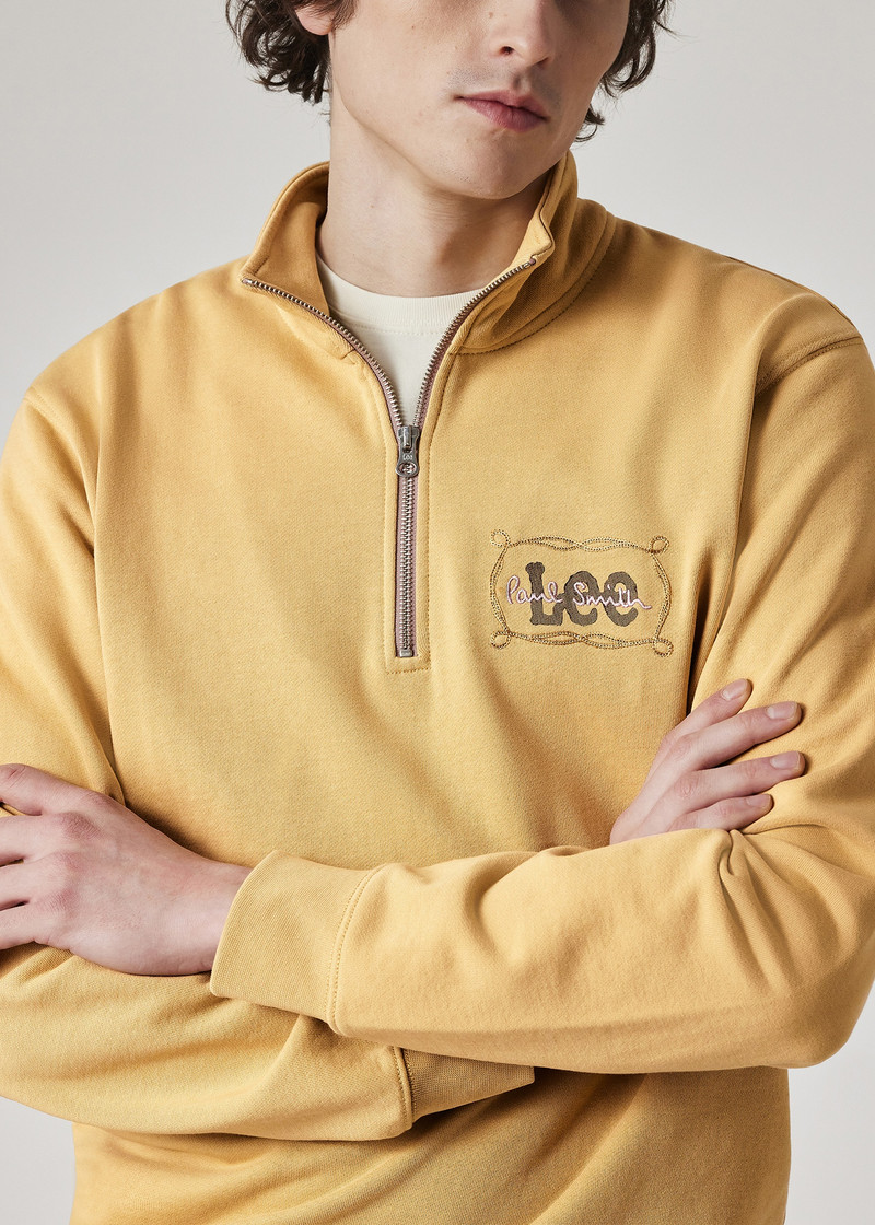 Paul Smith + Lee® Ochre Quarter Zip Sweatshirt 5