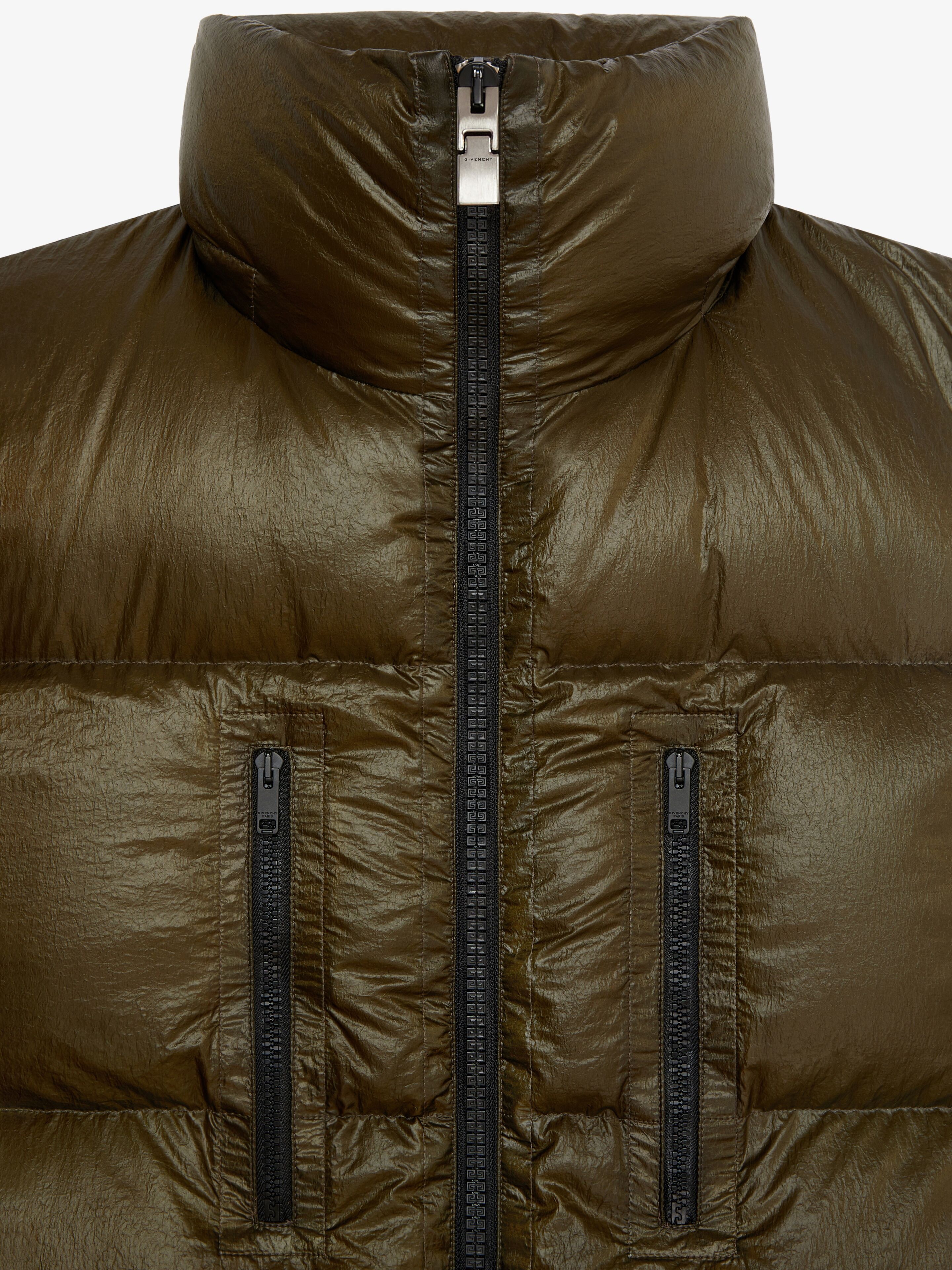 SLEEVELESS PUFFER JACKET IN EMBROIDERED NYLON - 6