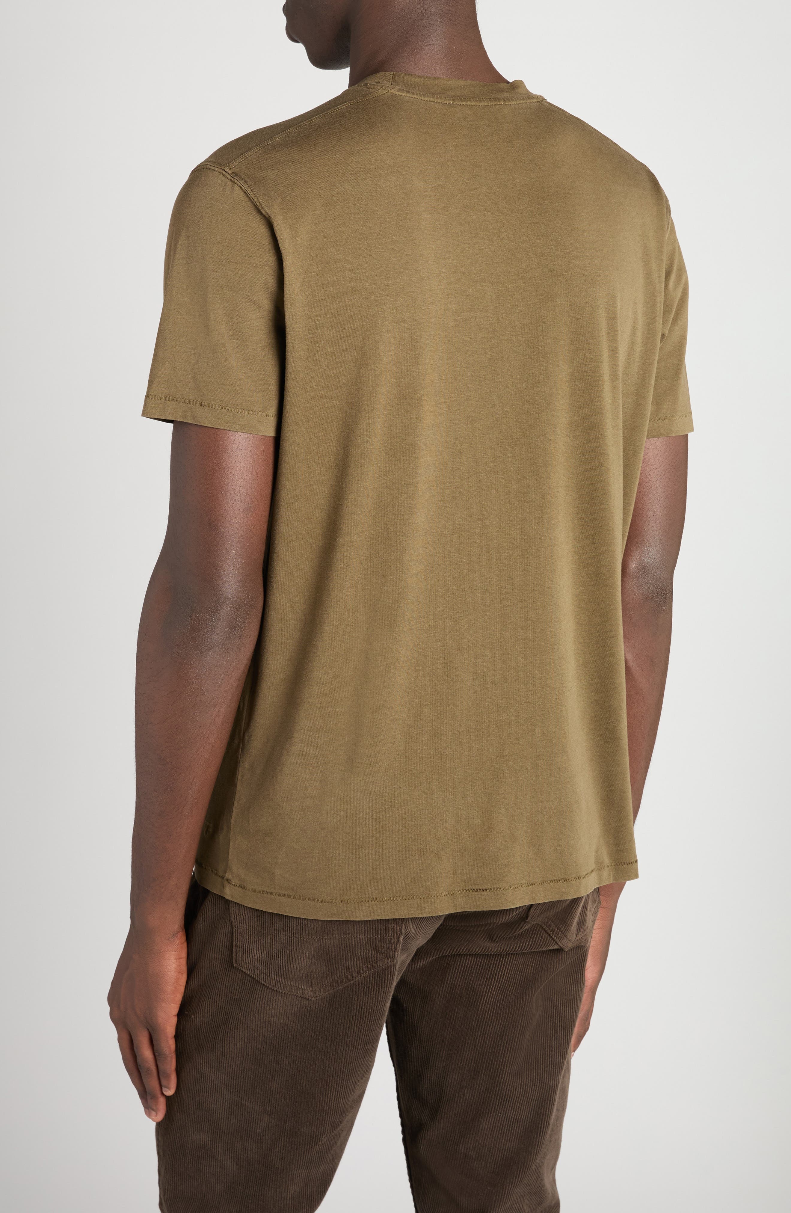 TOM FORD Short Sleeve Lyocell & Cotton Crewneck T-Shirt in Dark Military at Nordstrom - 2
