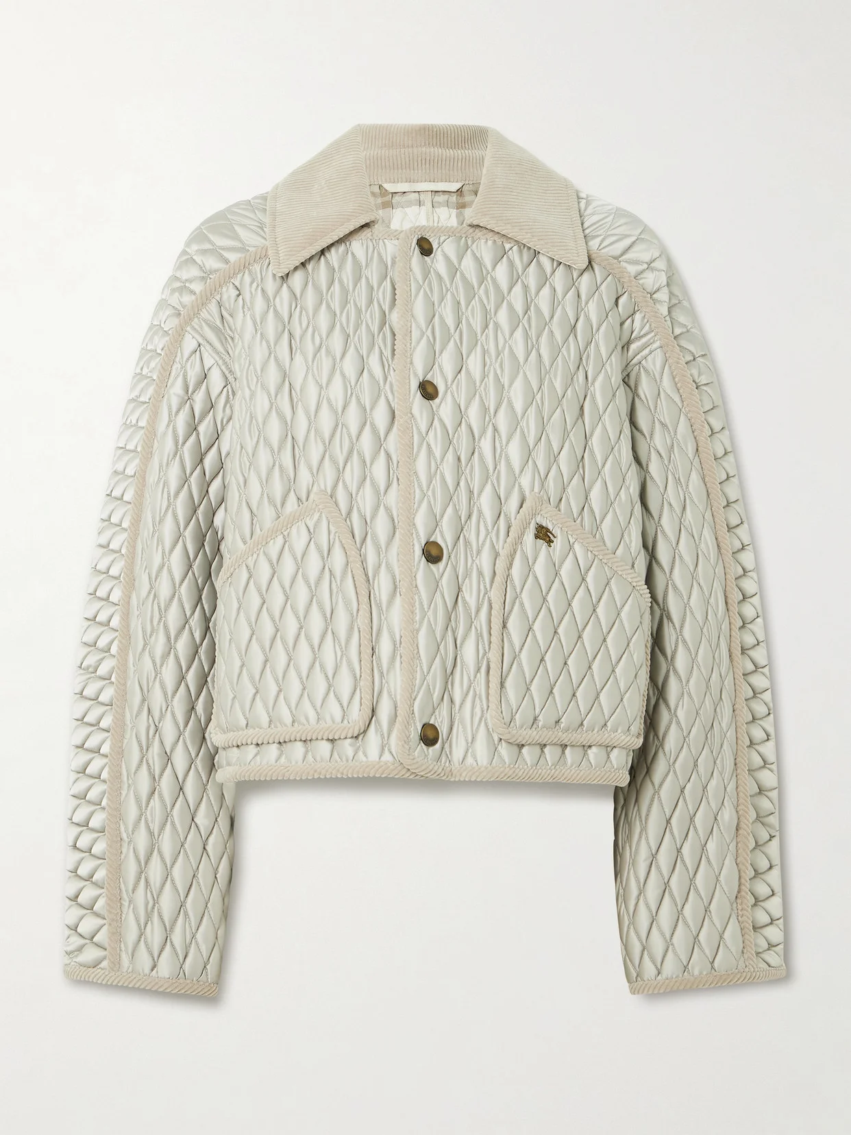 Cotton Corduroy-trimmed Quilted Shell Jacket - 1