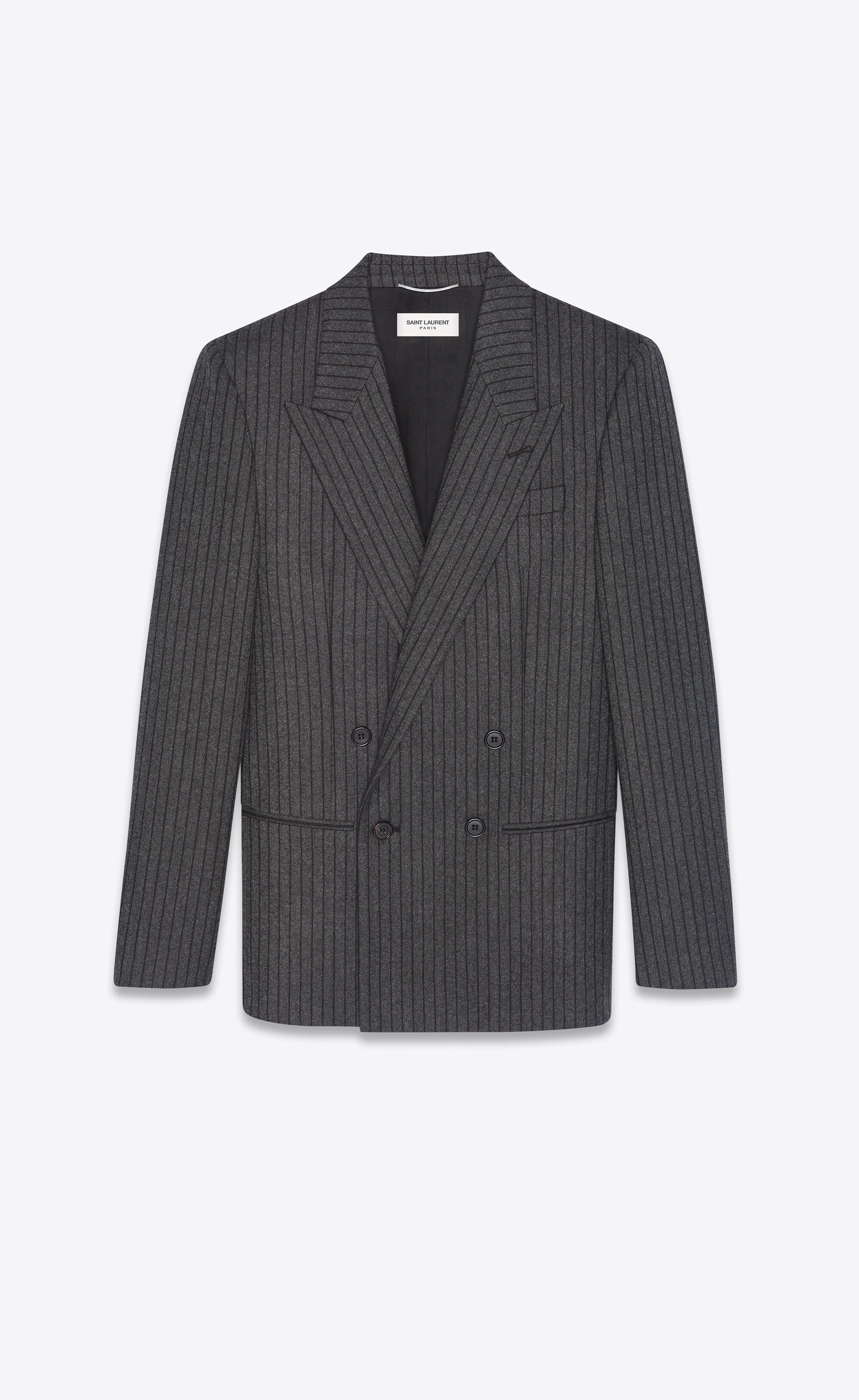 double-breasted striped jacket in wool - 1