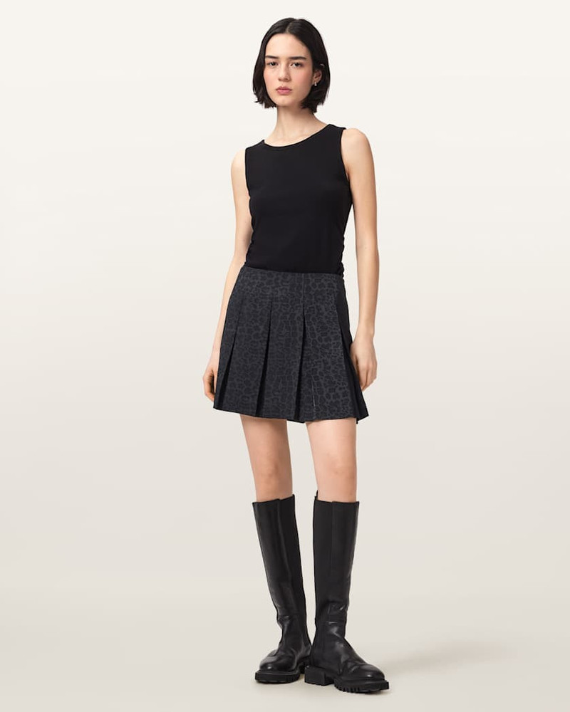 VIOLA LEOPARD PRINT PLEATED MINI SKIRT 5