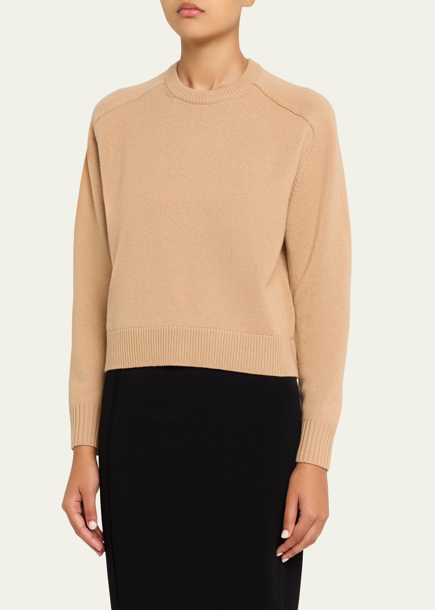 Cashmere Cropped Crewneck Sweater - 4