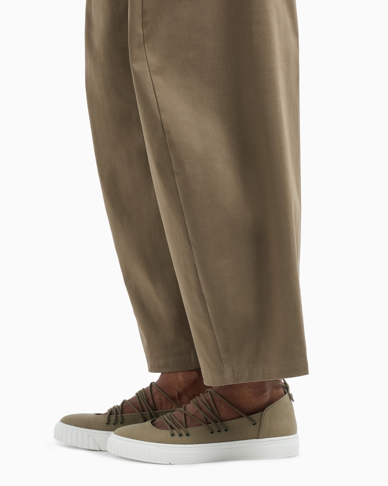 STRETCH POLISHED COTTON WIDE-LEG TROUSERS - 5