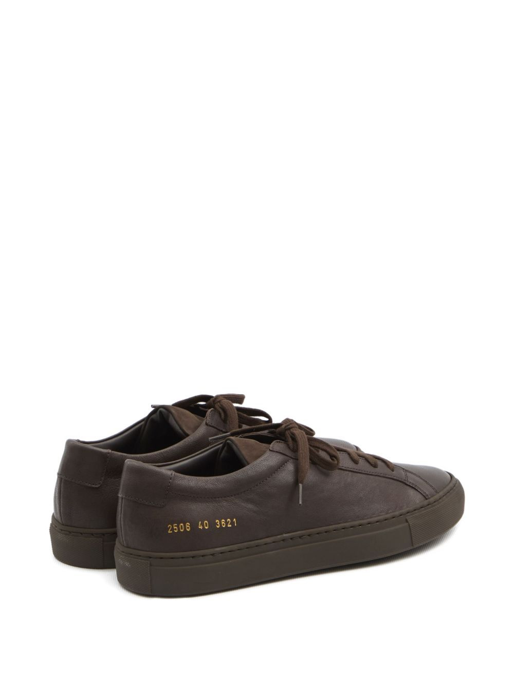leather lace-up sneakers - 3