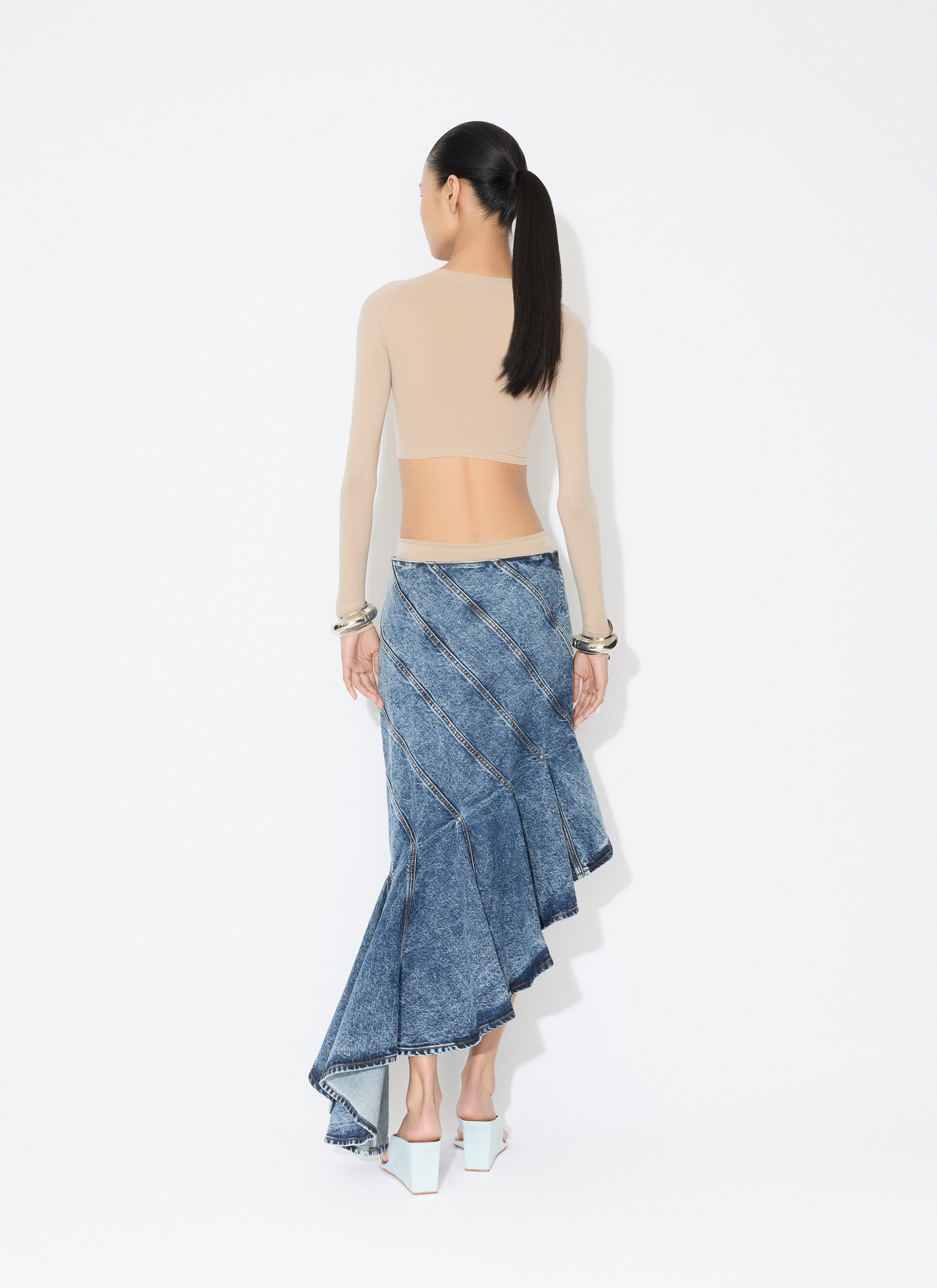 DENIM SPIRAL SKIRT - 3