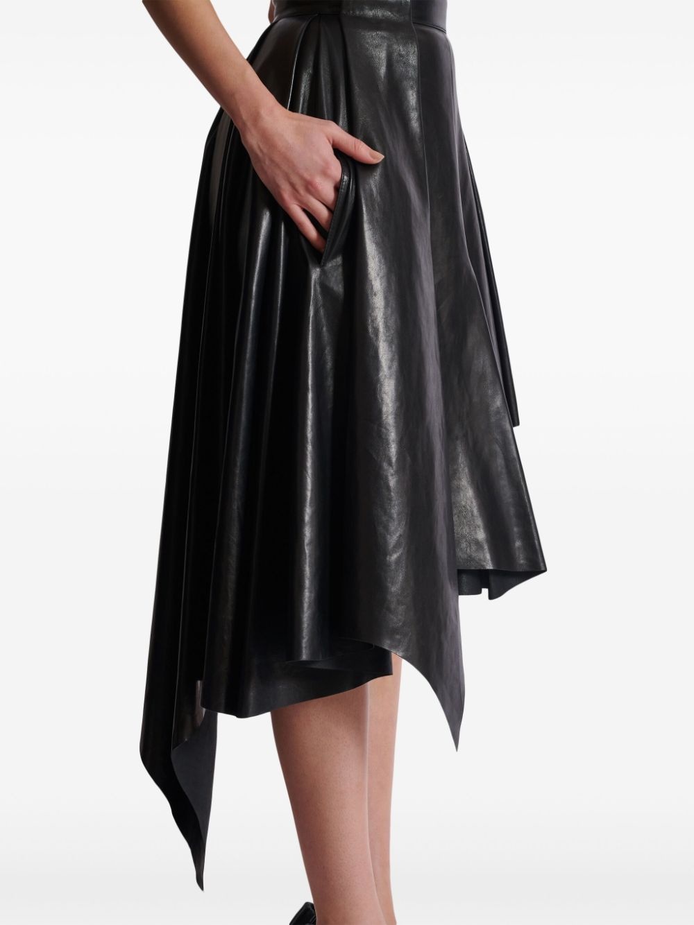 asymmetric leather skirt - 7