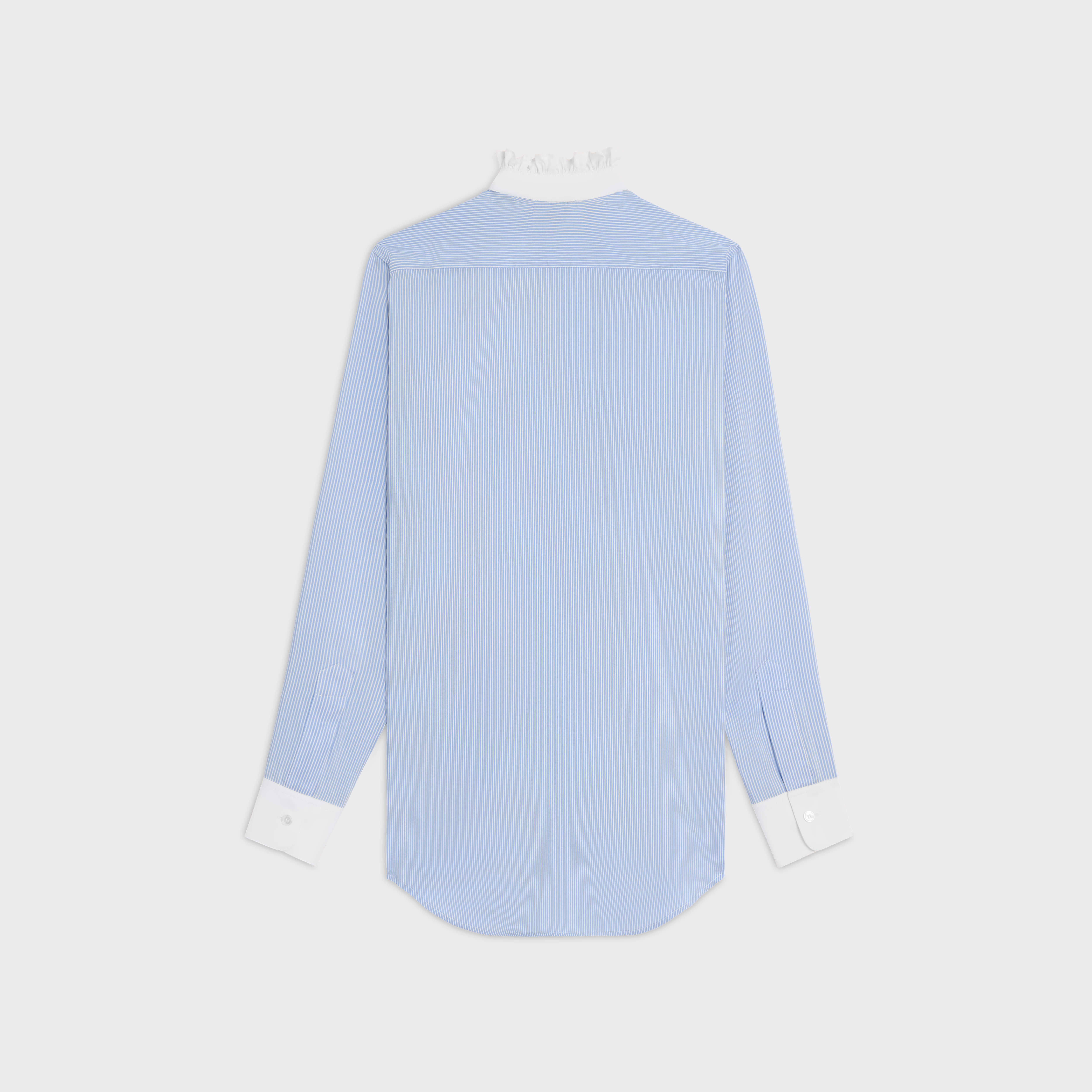 Romy frilled shirt in striped silk - 2
