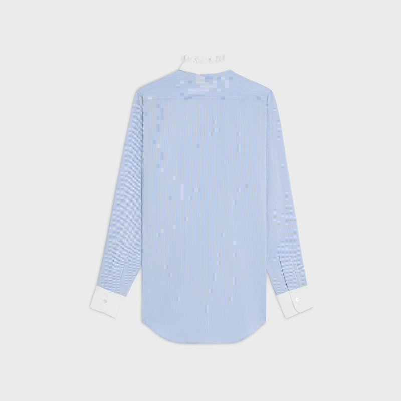 CELINE Romy frilled shirt in striped silk outlook