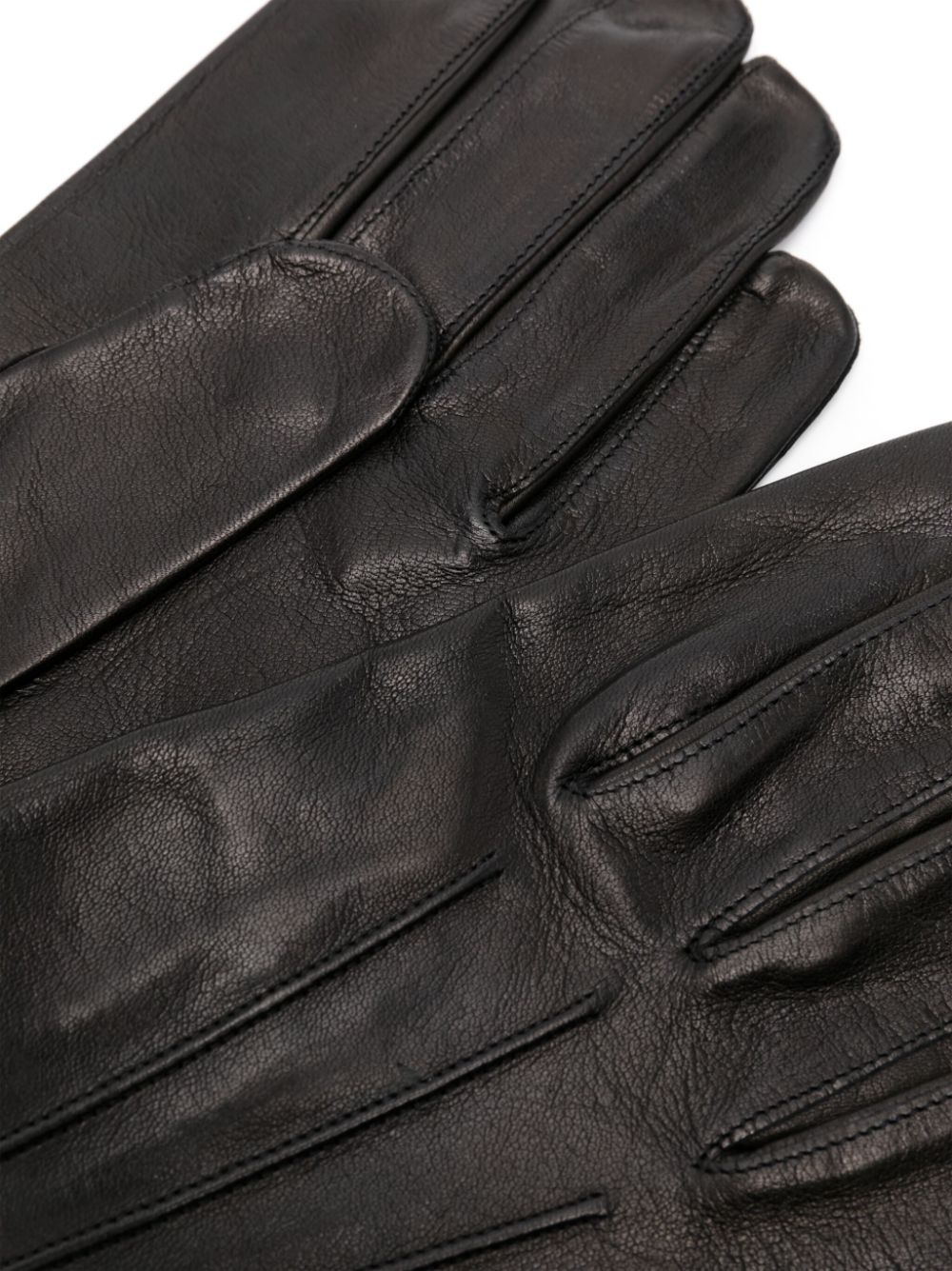 striped trim leather gloves - 2