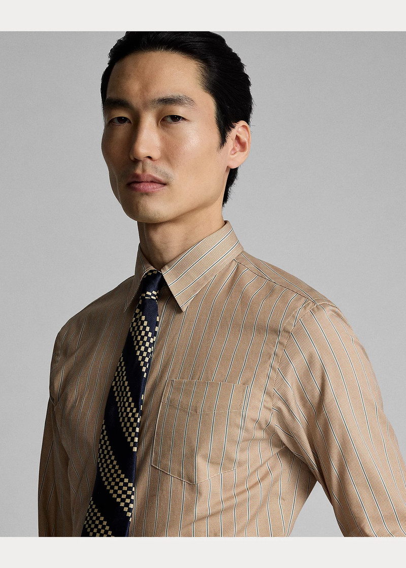 Slim Fit Stripe-Print Woven Shirt 5