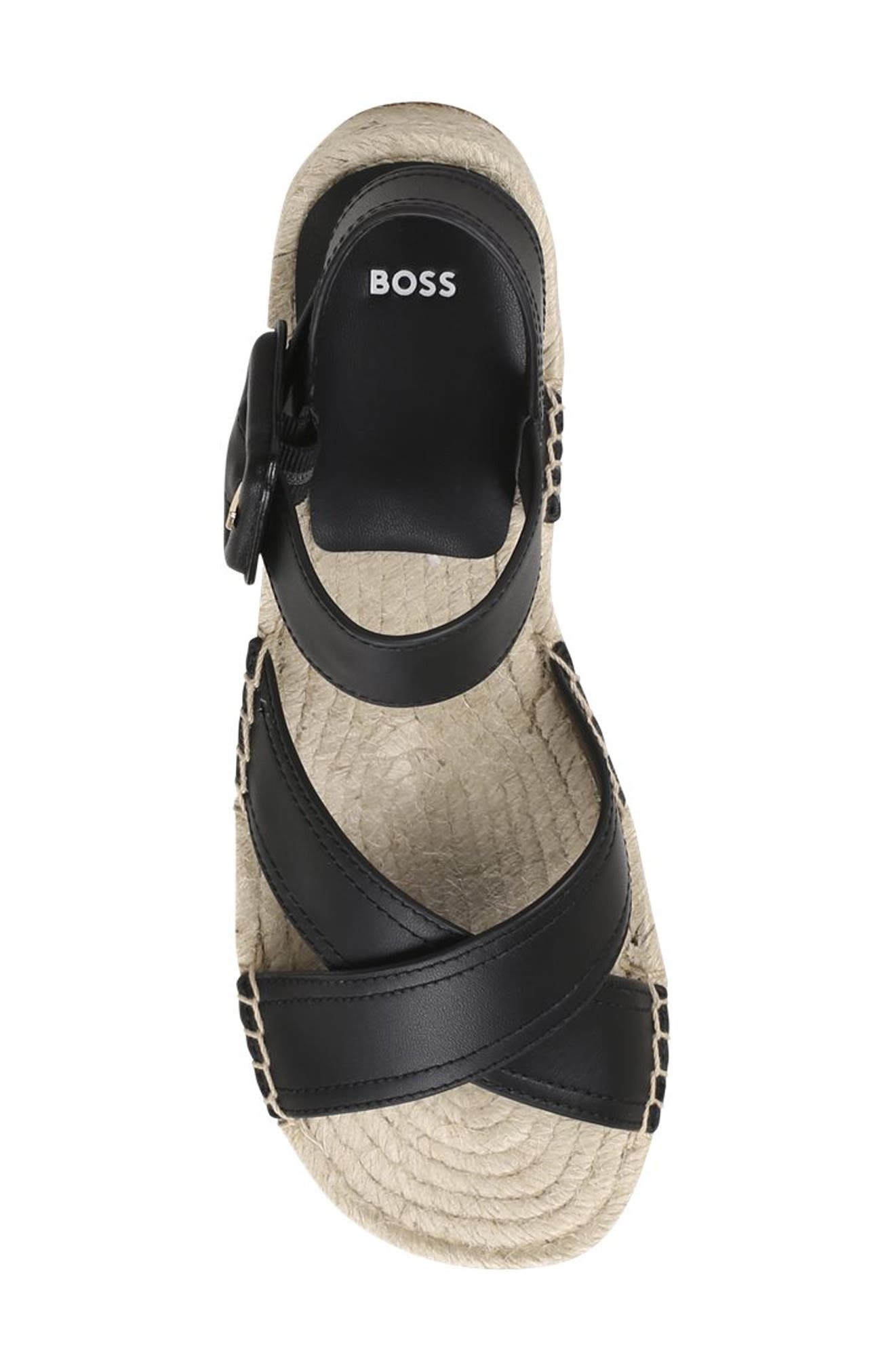 BOSS Machica Espadrille Ankle Strap Platform Wedge Sandal in Black at Nordstrom - 3