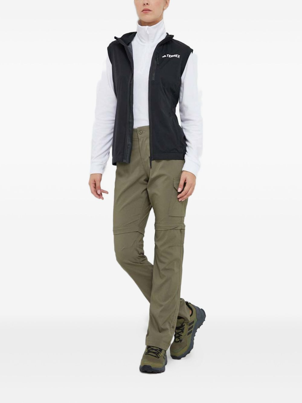 zip-fastening hooded vest - 2