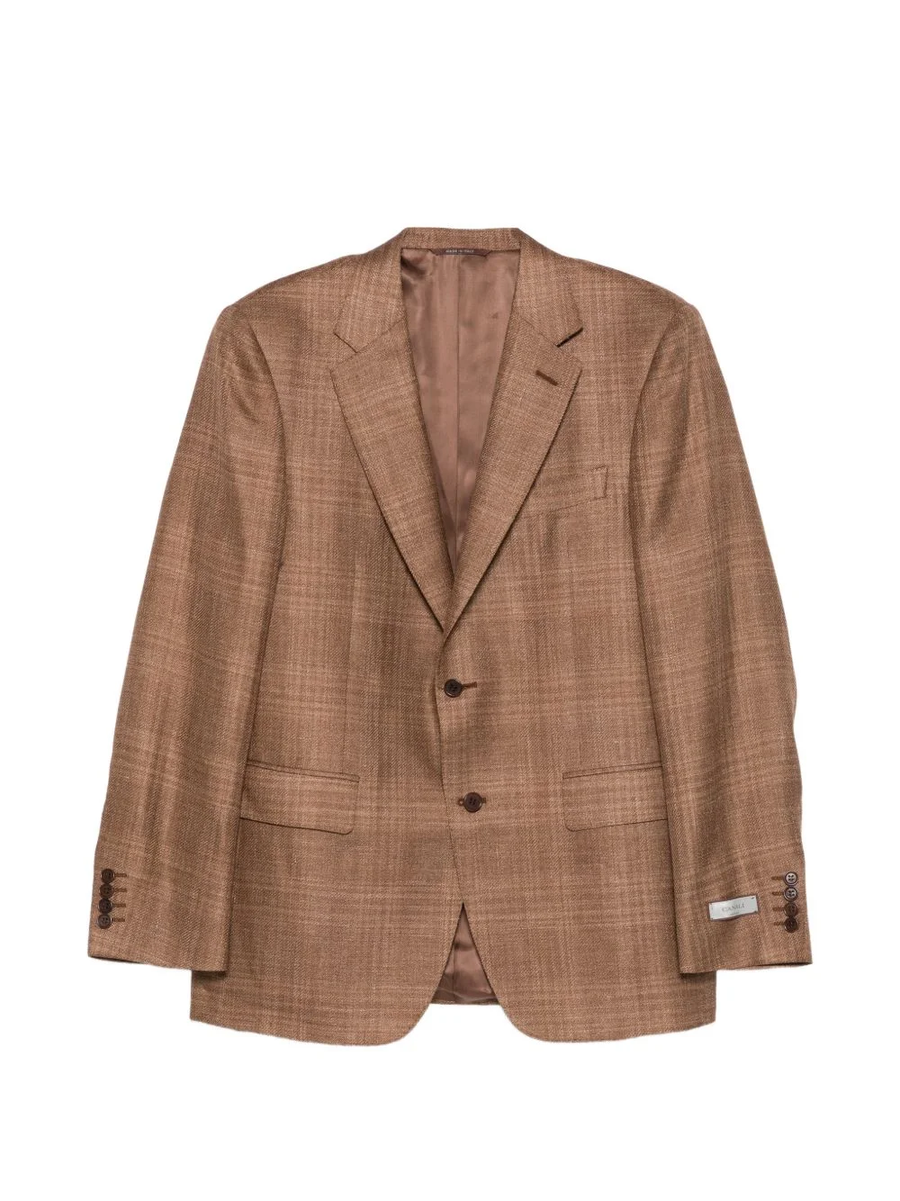 checked single-breasted jacket - 1