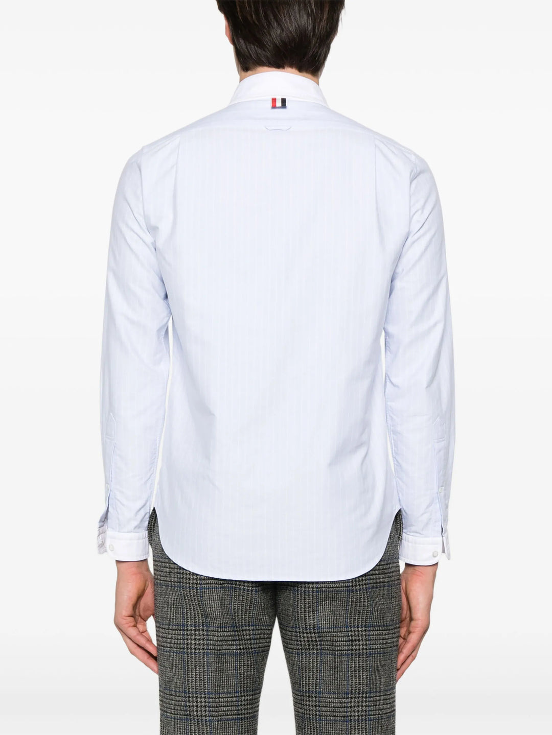 Pinstripe Oxford Shawl Collar Shirt Men - 4