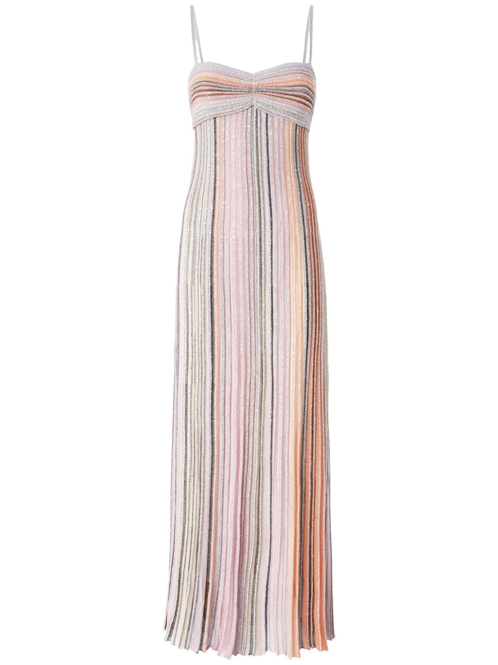 pleated lamé-effect dress - 1