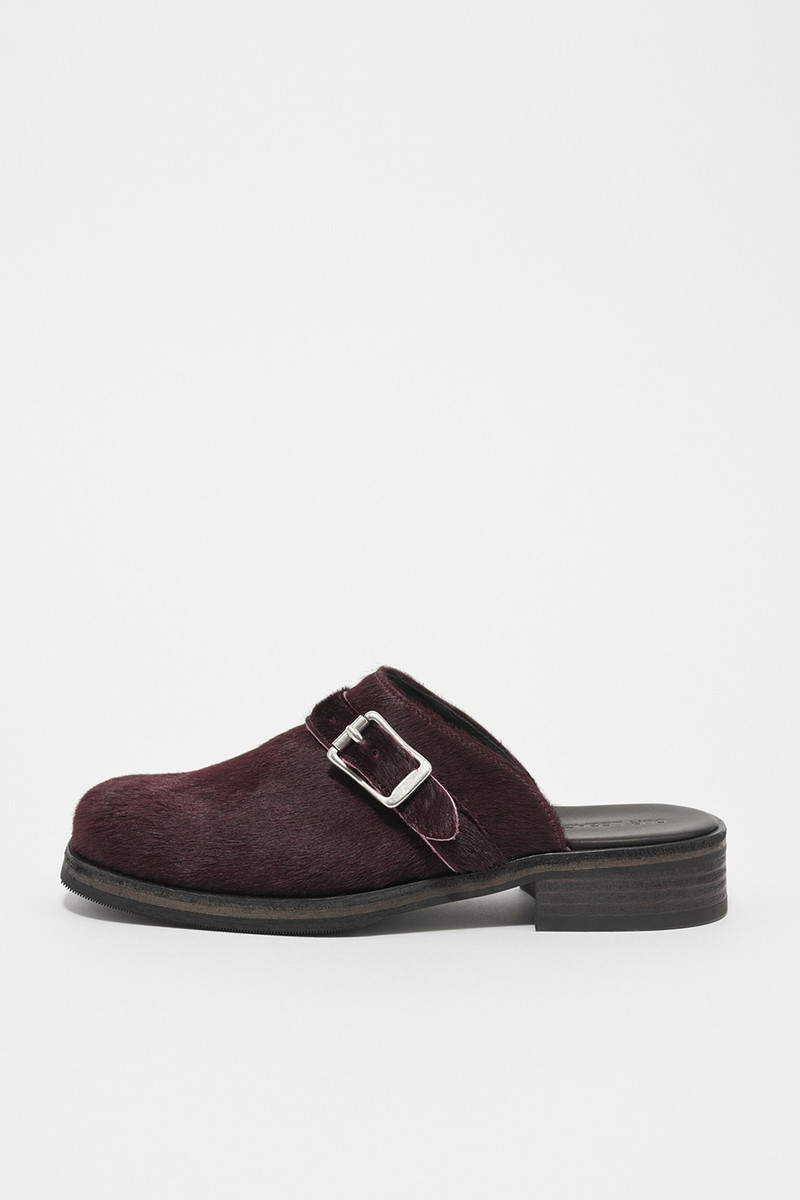 Camion Mule Caramel Bordeaux Hair On Hide 1