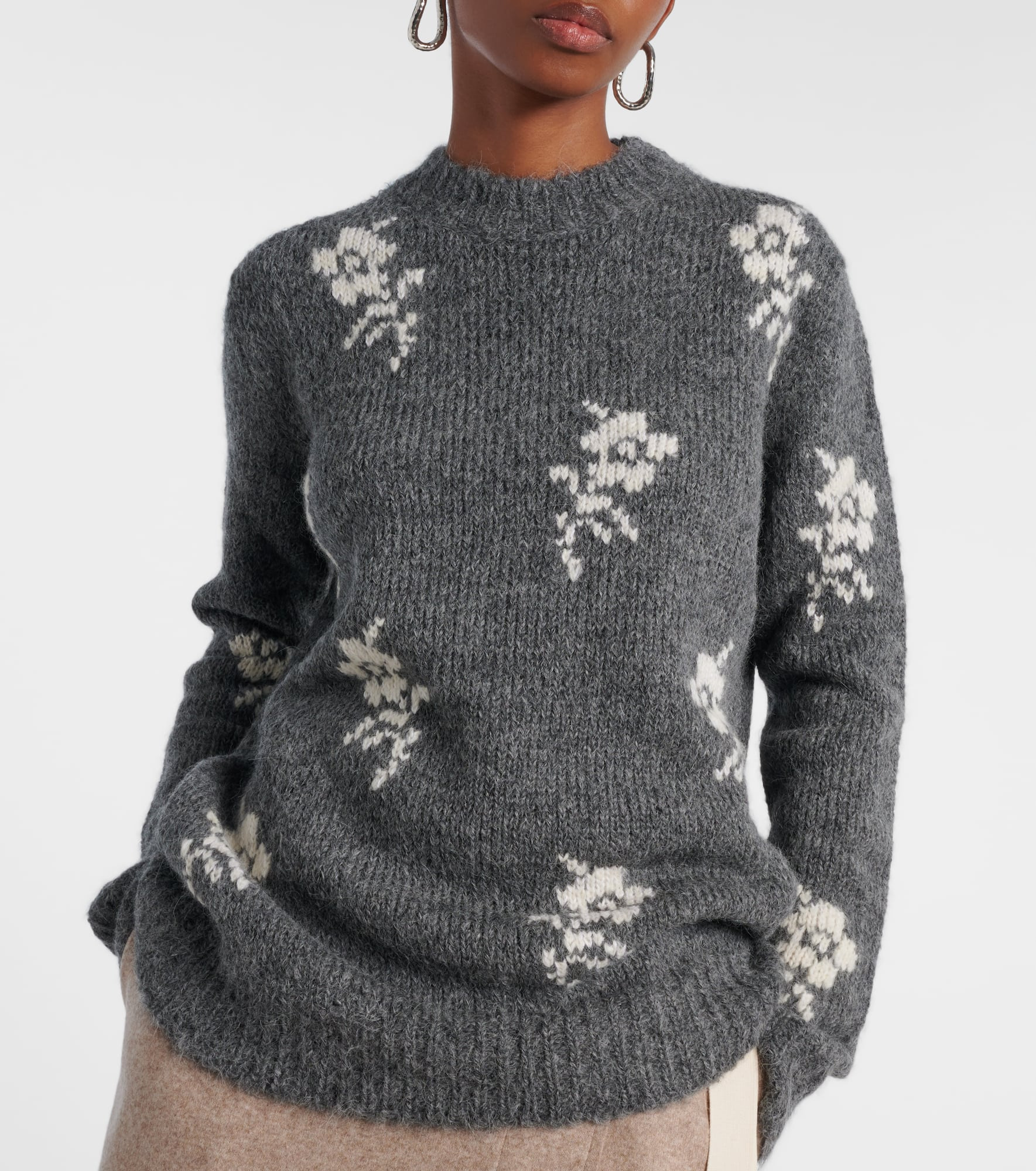 Intarsia alpaca and wool-blend sweater - 6