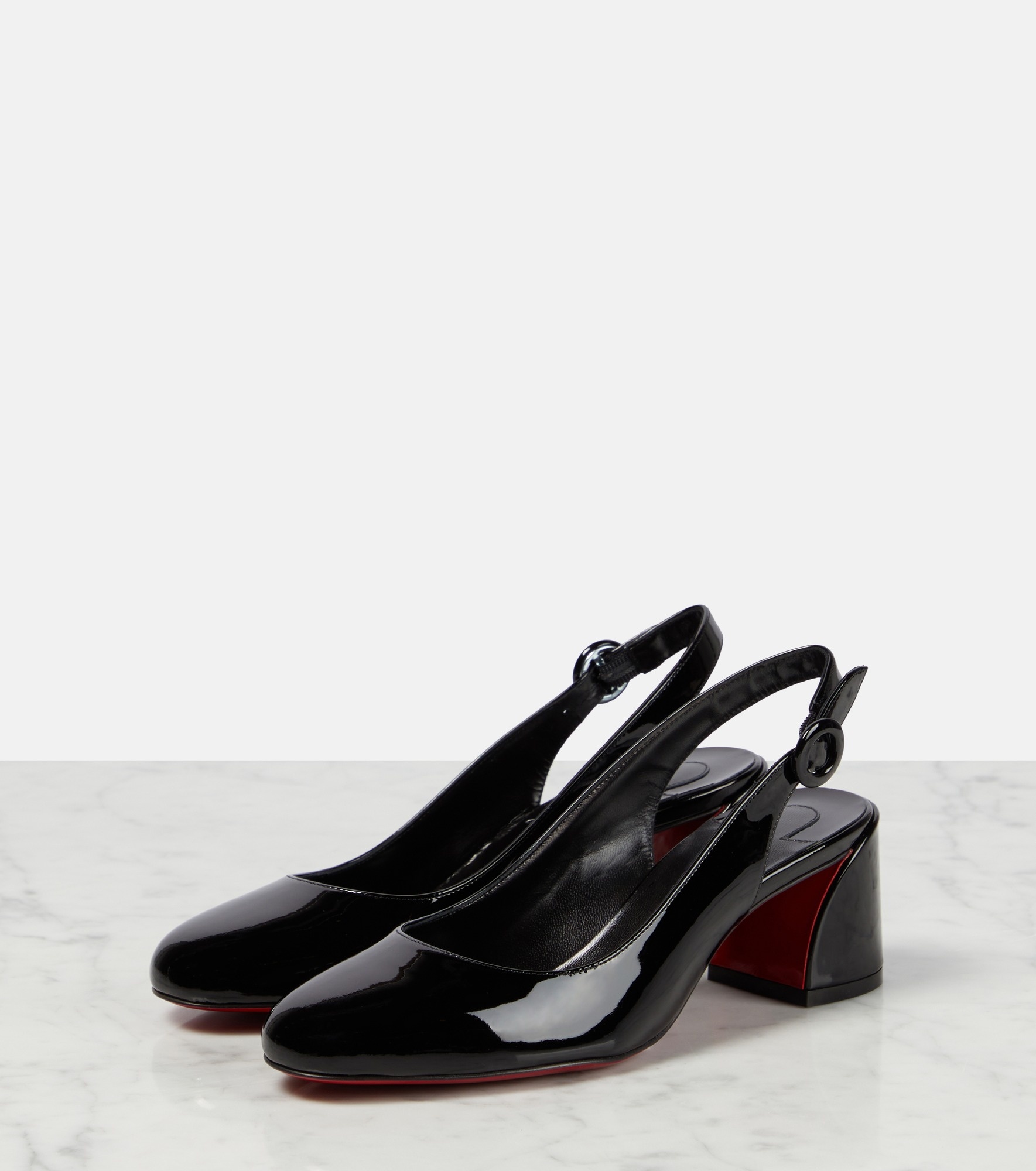 Patent leather slingback pumps - 5